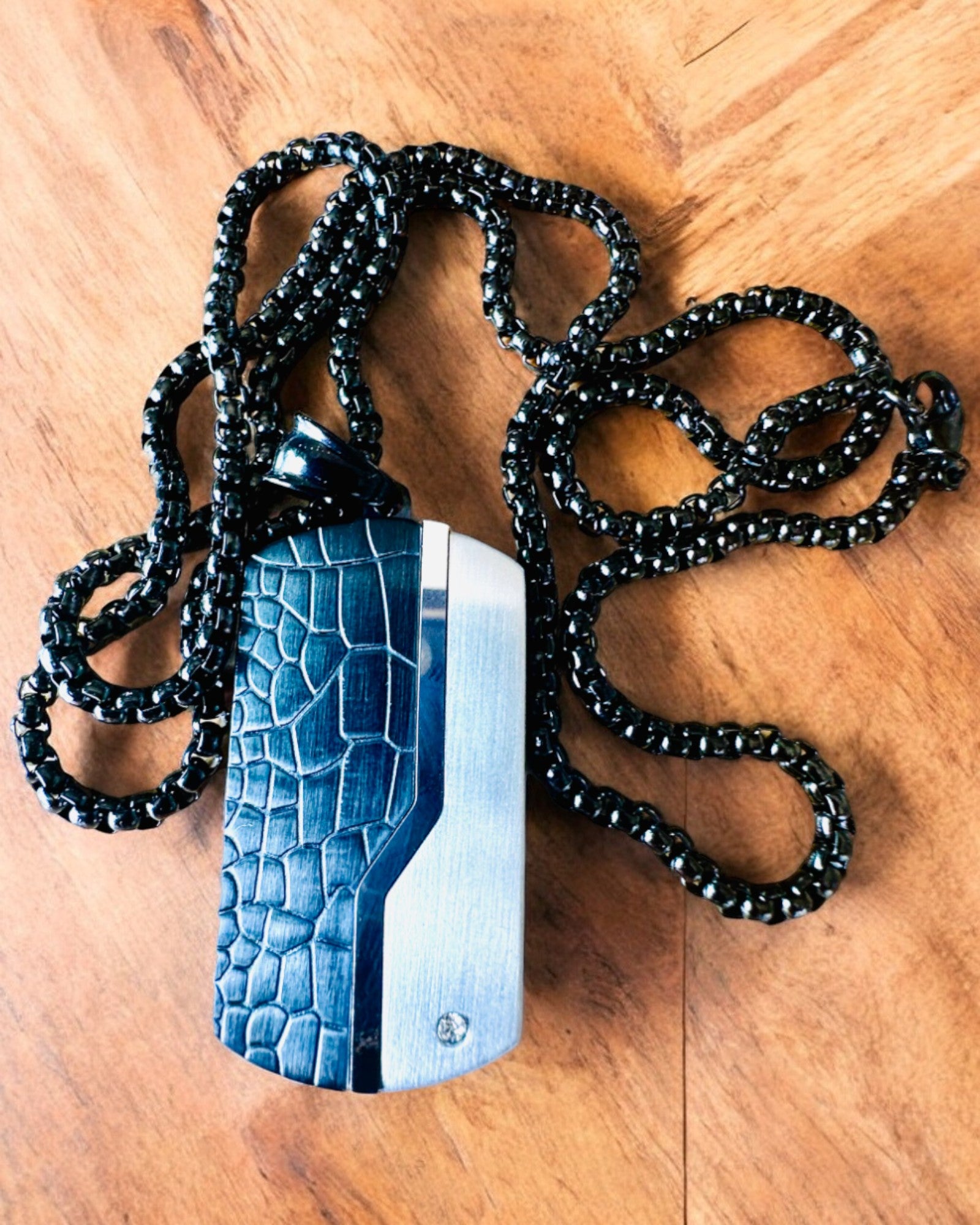 Férfi nyaklánc Dog Tag „SteelVision” – rozsdamentes acél, 15 változat, személyre szabható gravírozással