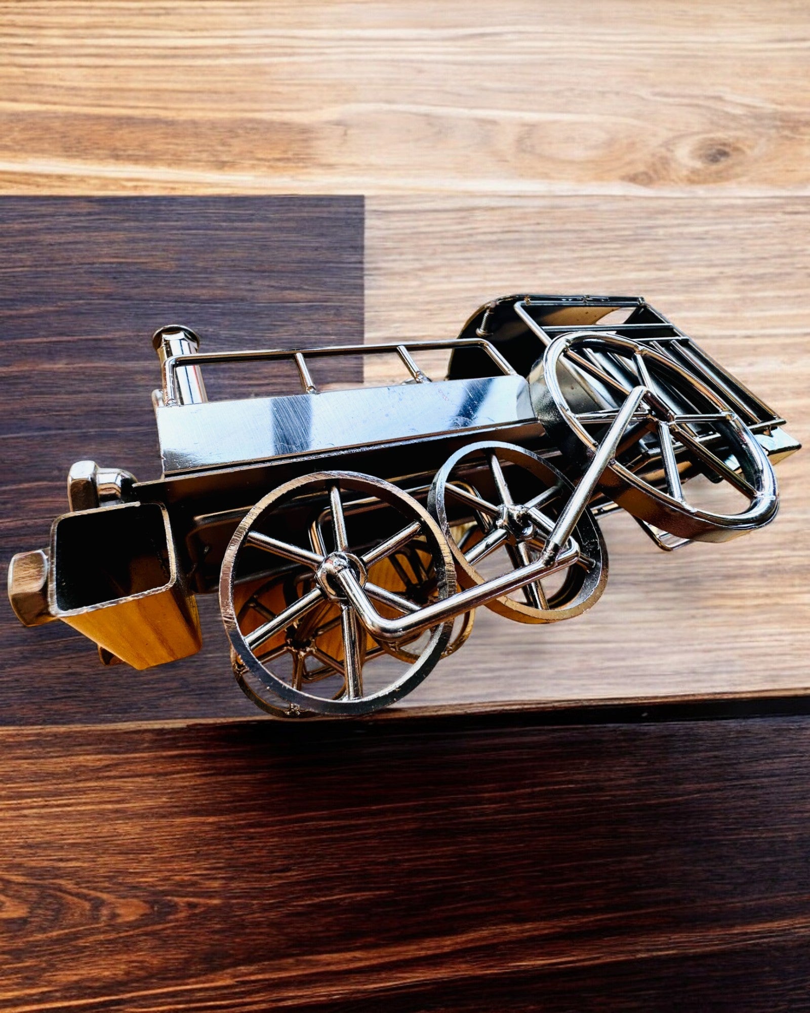 Vasmozdony „Retro Express” – dekoráció, modell, kézzel készített, gravírozható ajándék