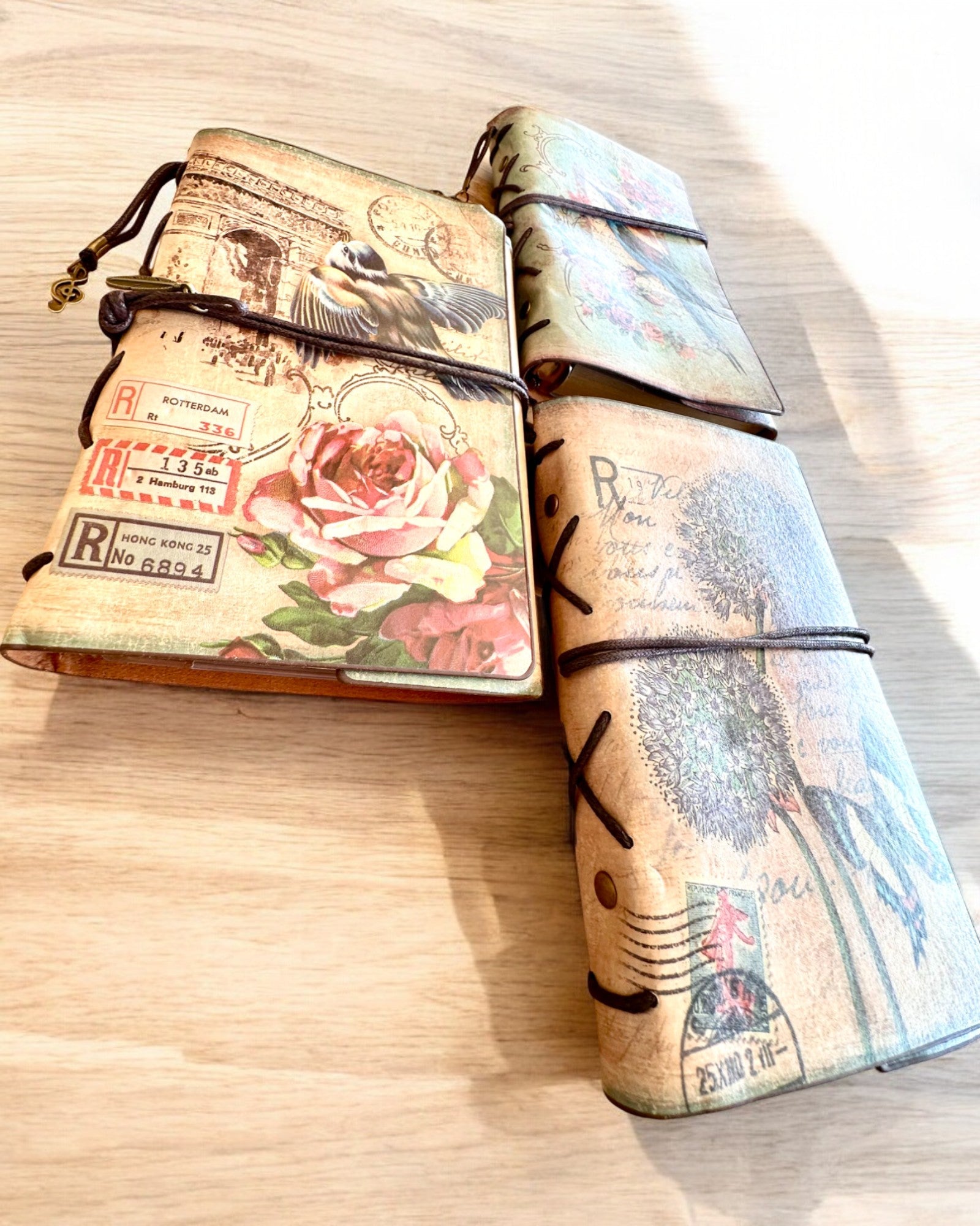 Vintage Memoire jegyzetfüzet személyre szabott gravírozással - 3 választható minta, ajándék notesz