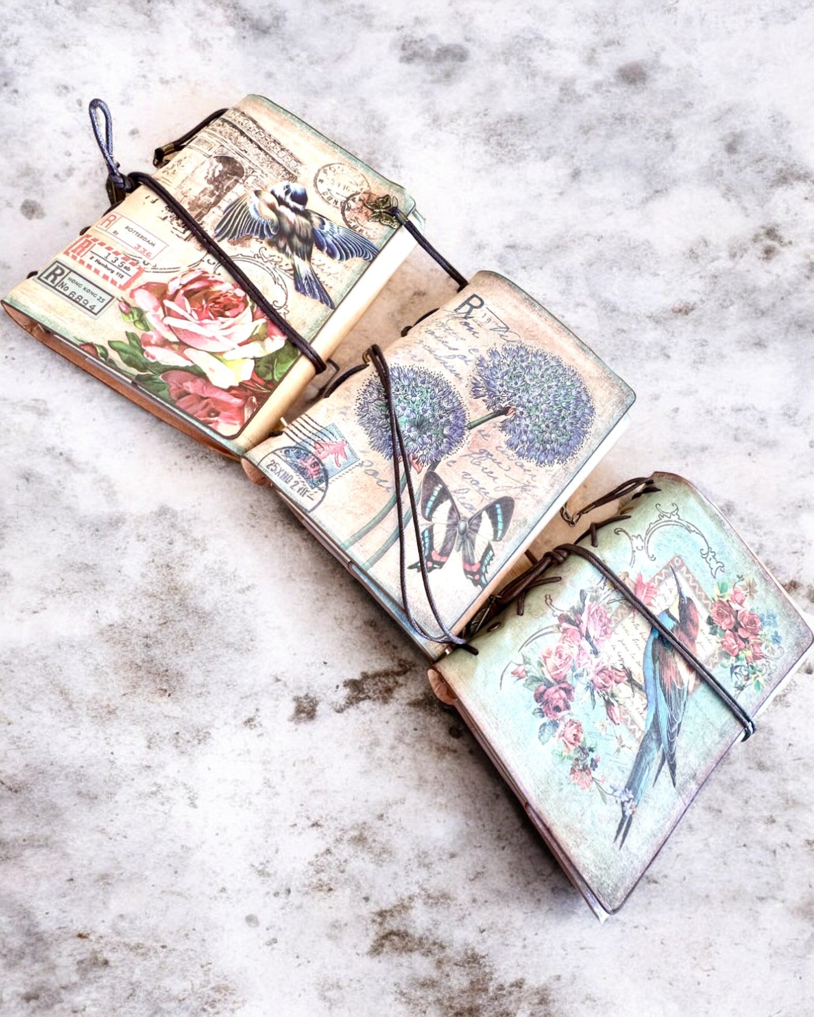 Vintage Memoire jegyzetfüzet személyre szabott gravírozással - 3 választható minta, ajándék notesz