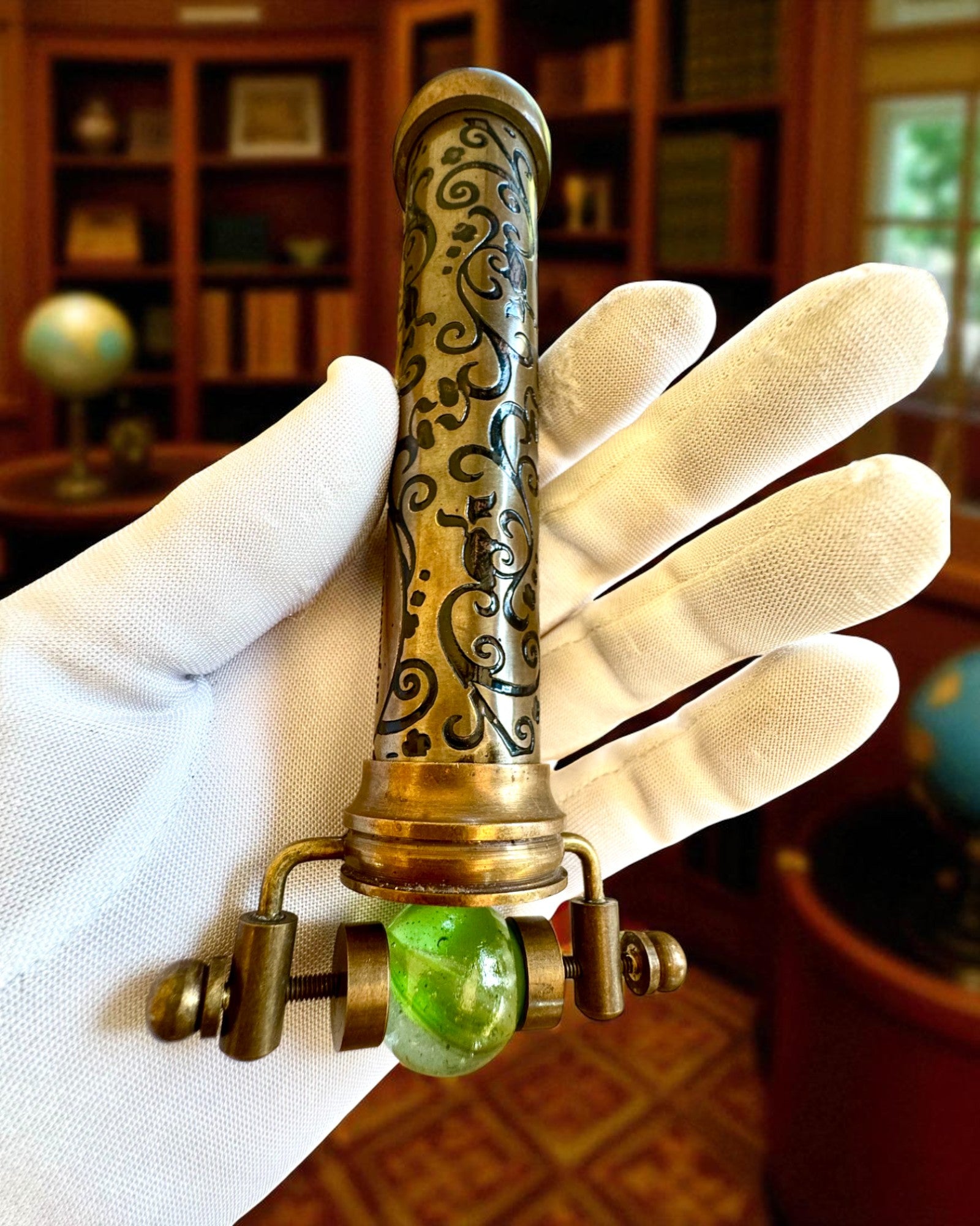 Kalejdoskop Vintage „Emerald Dreams”, 15 cm – ręcznie wykonany, możliwość personalizacji grawerem na prezent