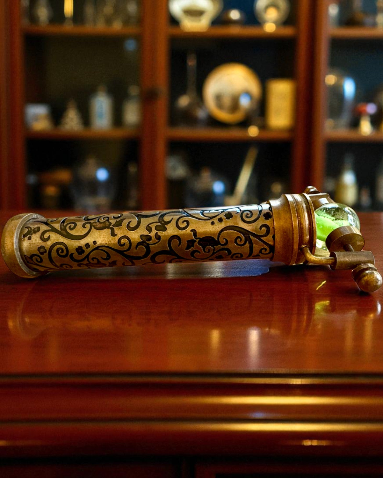 Kalejdoskop Vintage „Emerald Dreams”, 15 cm – ręcznie wykonany, możliwość personalizacji grawerem na prezent