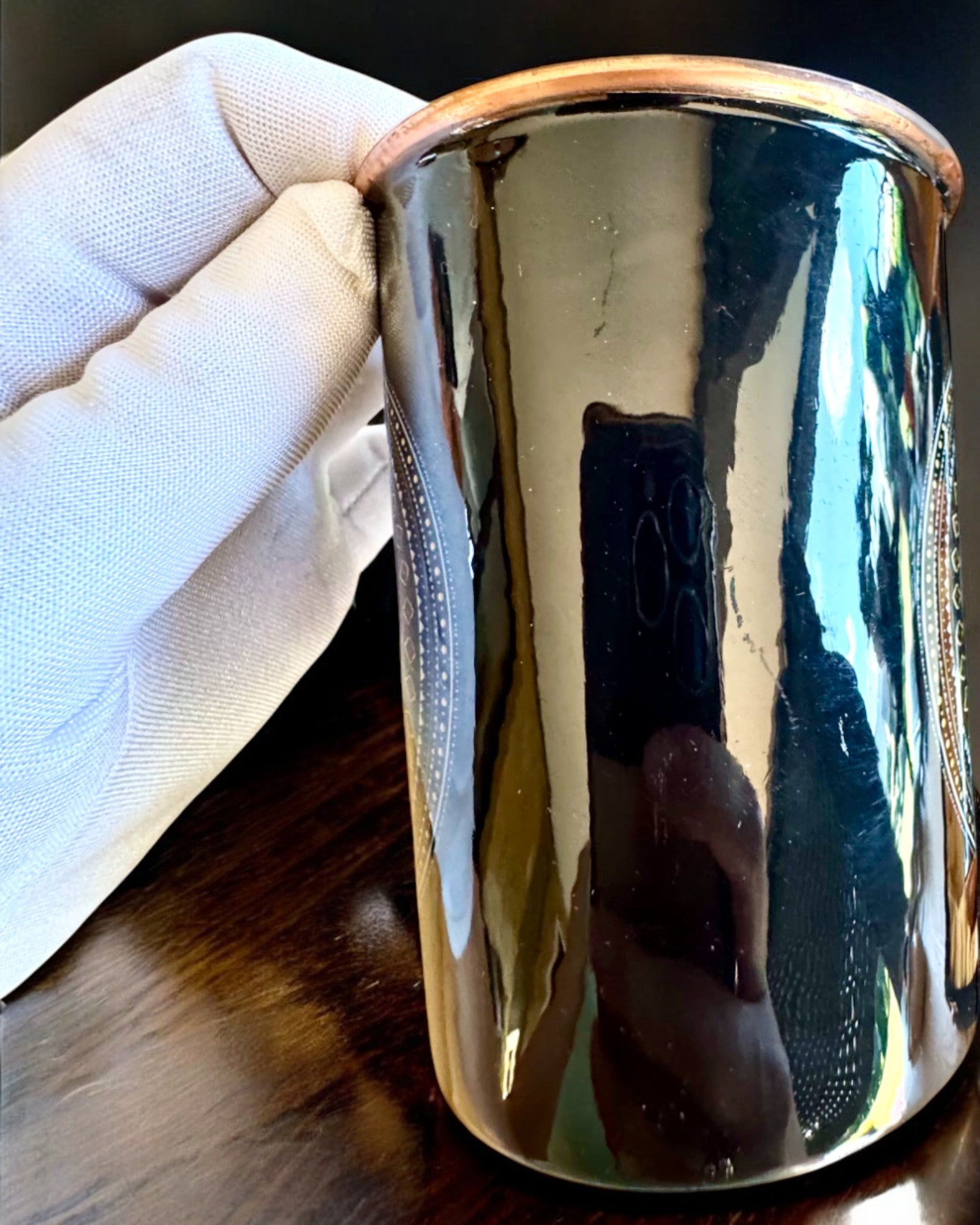 Réz Mandala Készlet – 1L Palack + 2 Pohár Tokban, személyre szabható gravírozással ajándékba