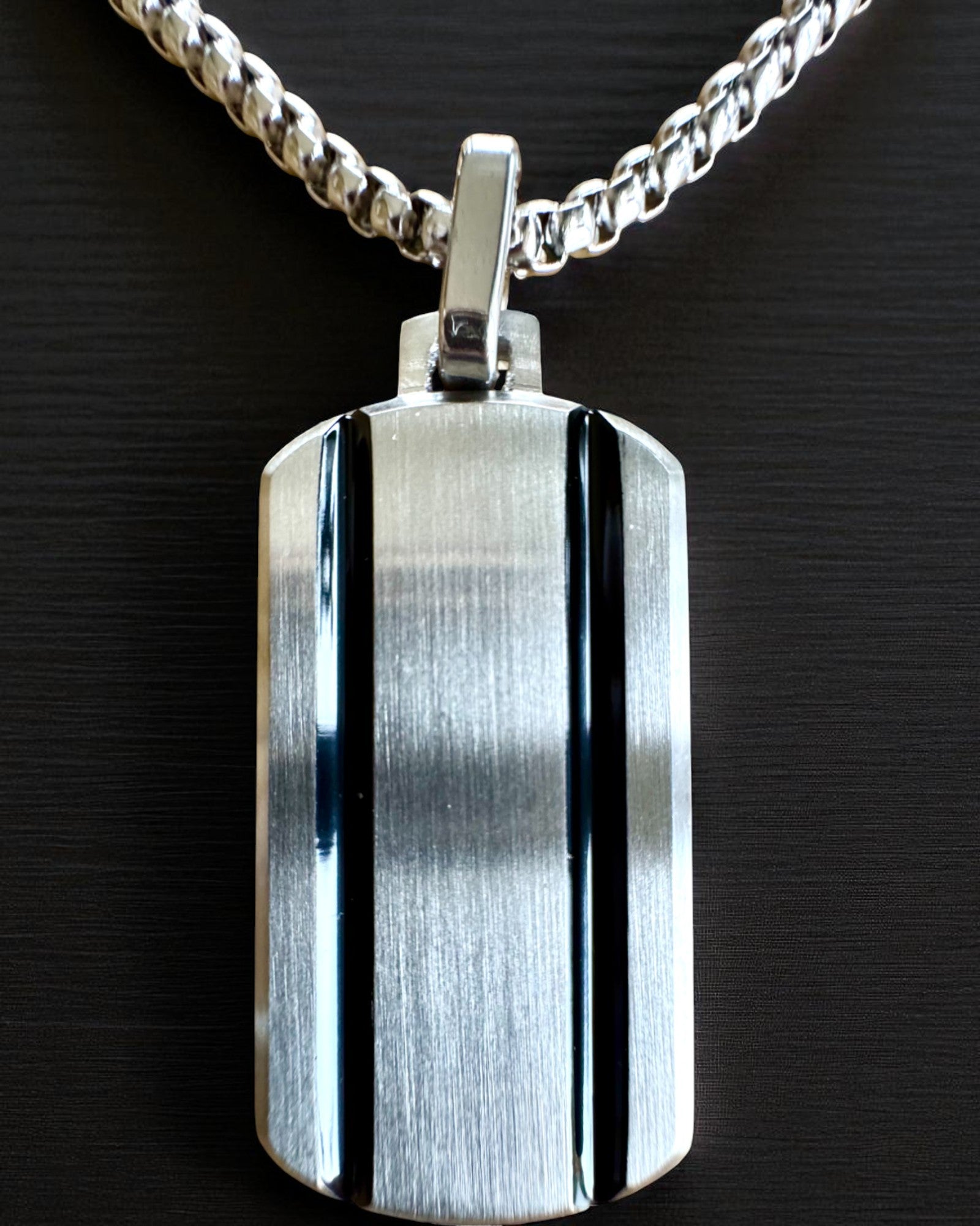 Férfi nyaklánc Dog Tag „SteelVision” – rozsdamentes acél, 15 változat, személyre szabható gravírozással