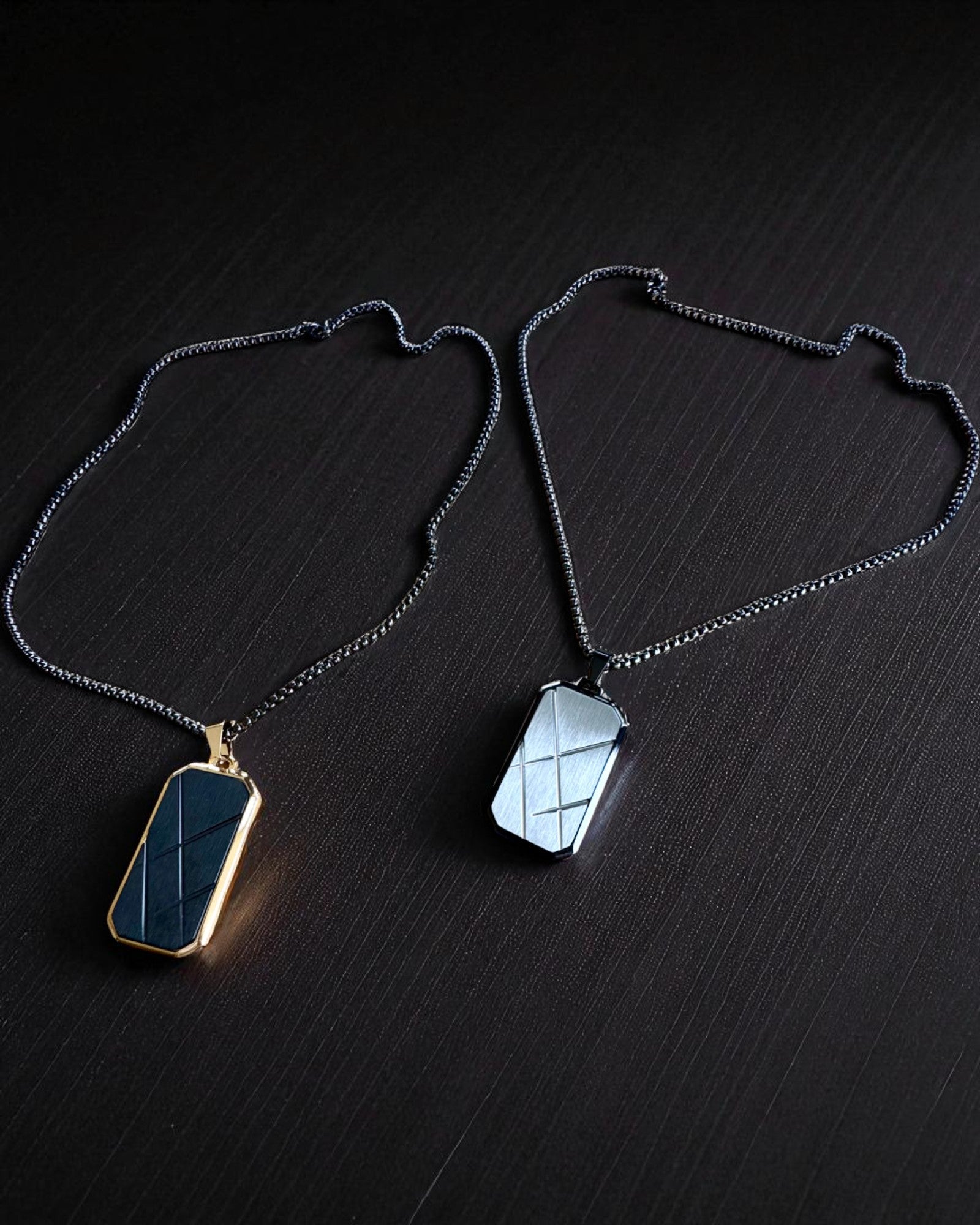 Férfi nyaklánc Dog Tag „SteelVision” – rozsdamentes acél, 15 változat, személyre szabható gravírozással