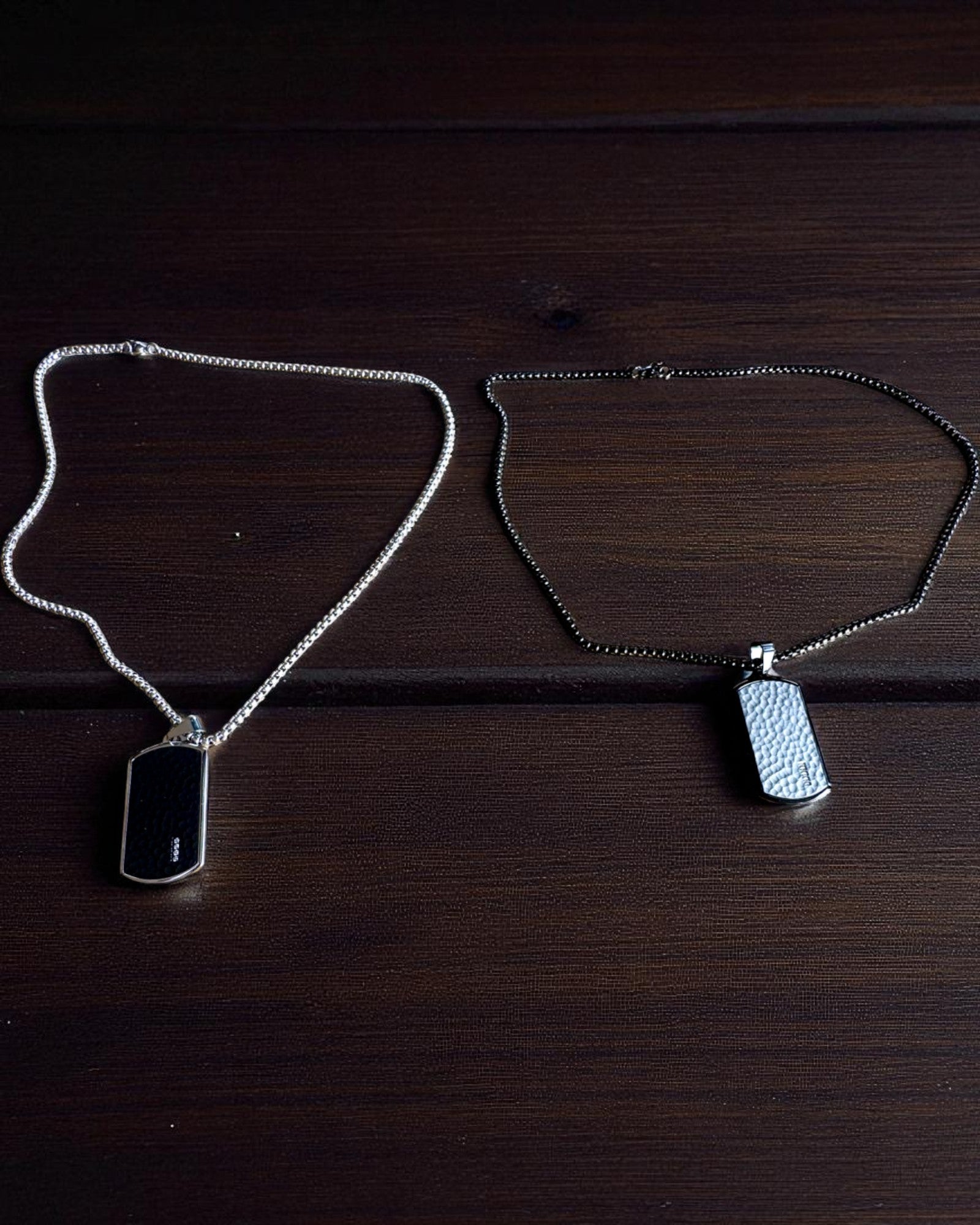 Férfi nyaklánc Dog Tag „SteelVision” – rozsdamentes acél, 15 változat, személyre szabható gravírozással