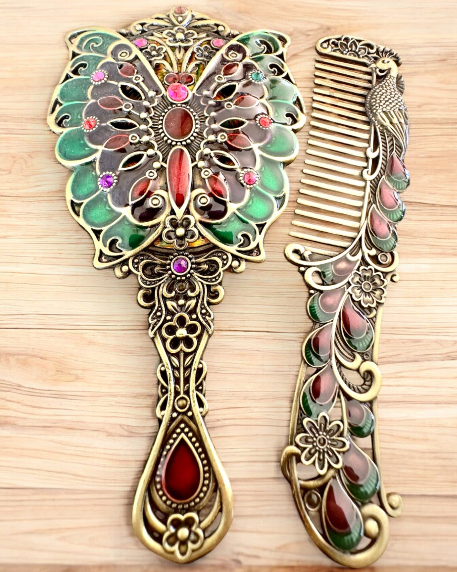 "Pillangó Elegancia" Tükörkészlet Fésűvel