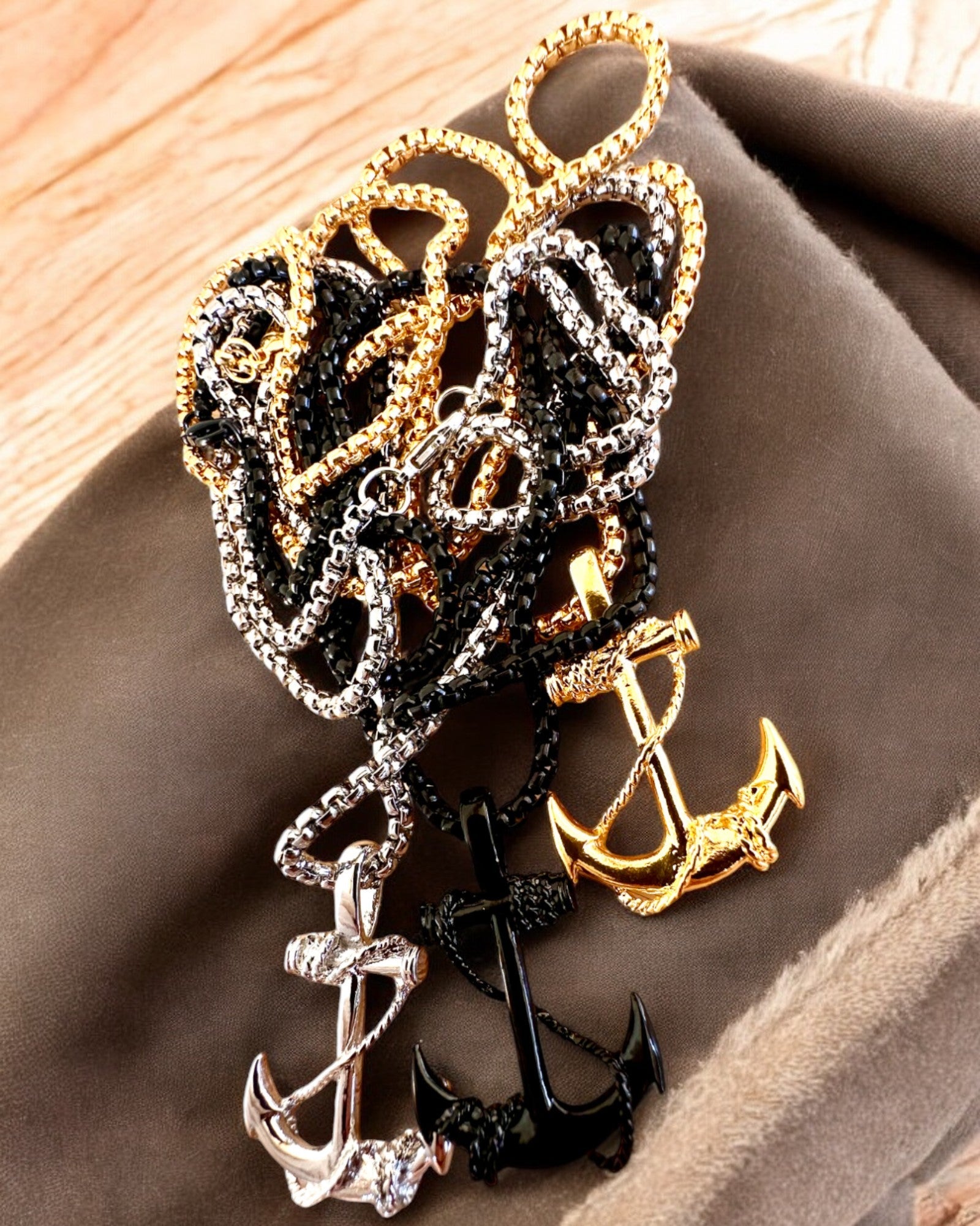 Akarat Horgonya, Tengeri Amulett, nyaklánc, személyre szabható gravírozással ajándékba, 3 választható változat