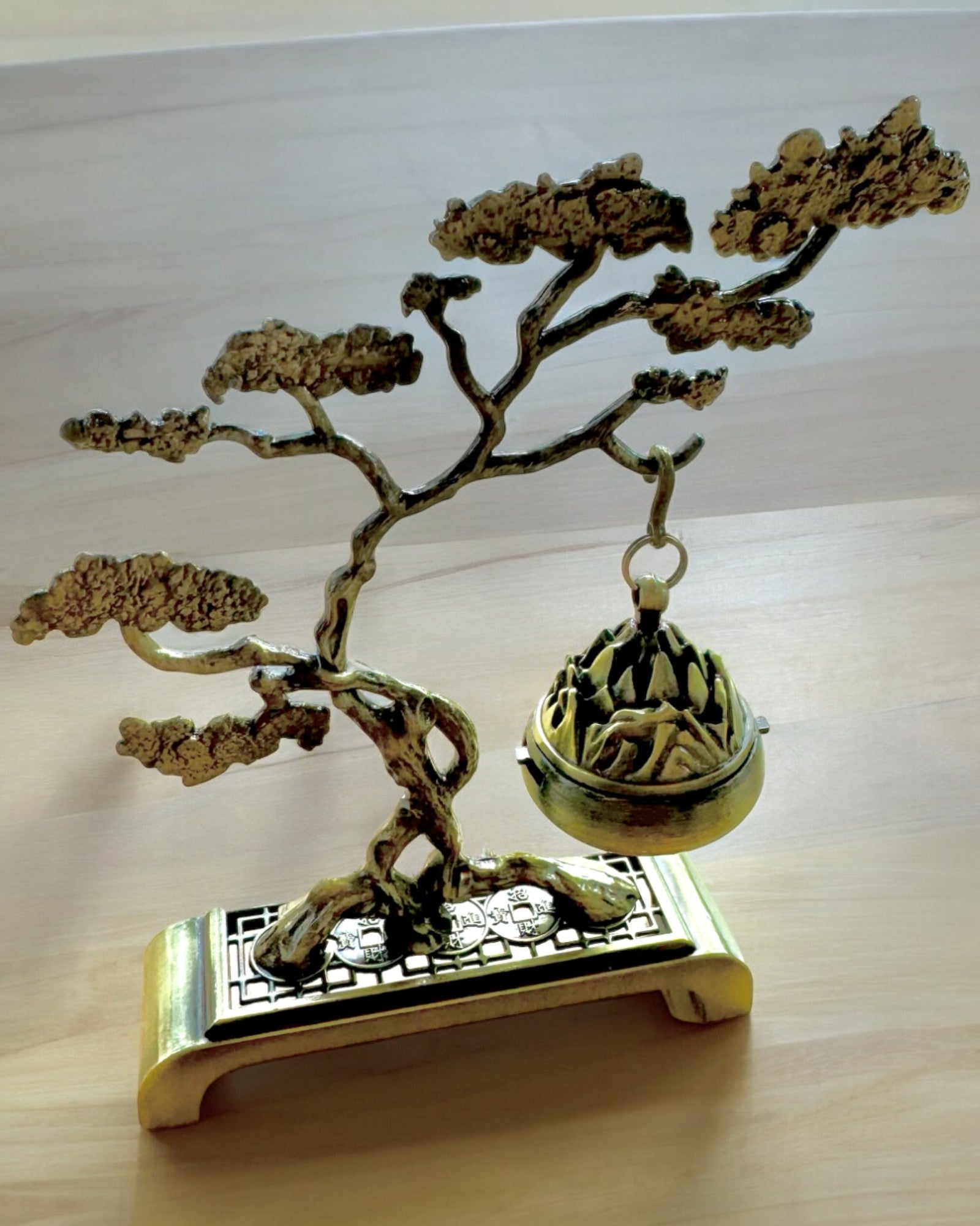 Elegáns Fém Bonsai Füstölőtartó - személyre szabható gravírozással ajándékba