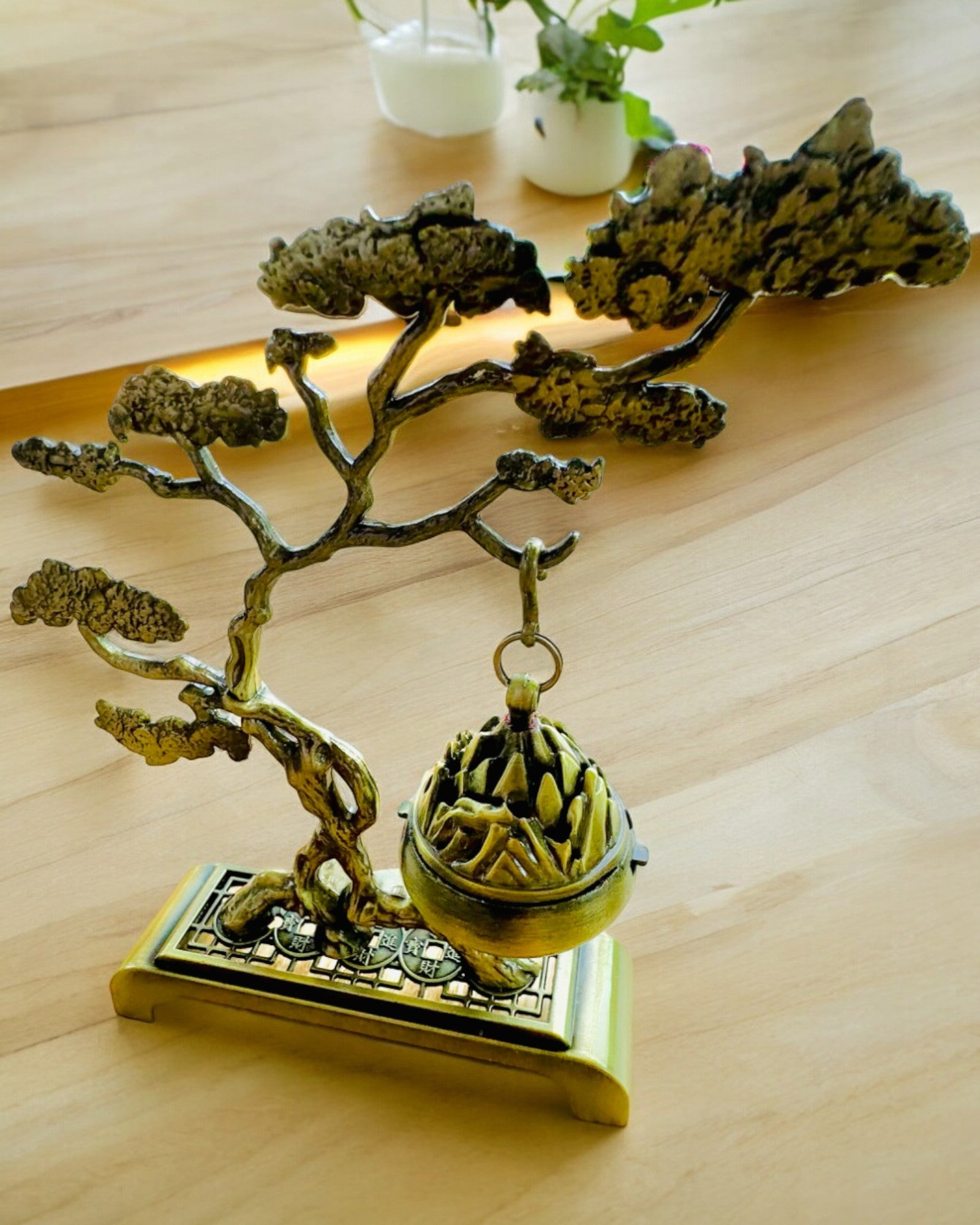 Elegáns Fém Bonsai Füstölőtartó - személyre szabható gravírozással ajándékba