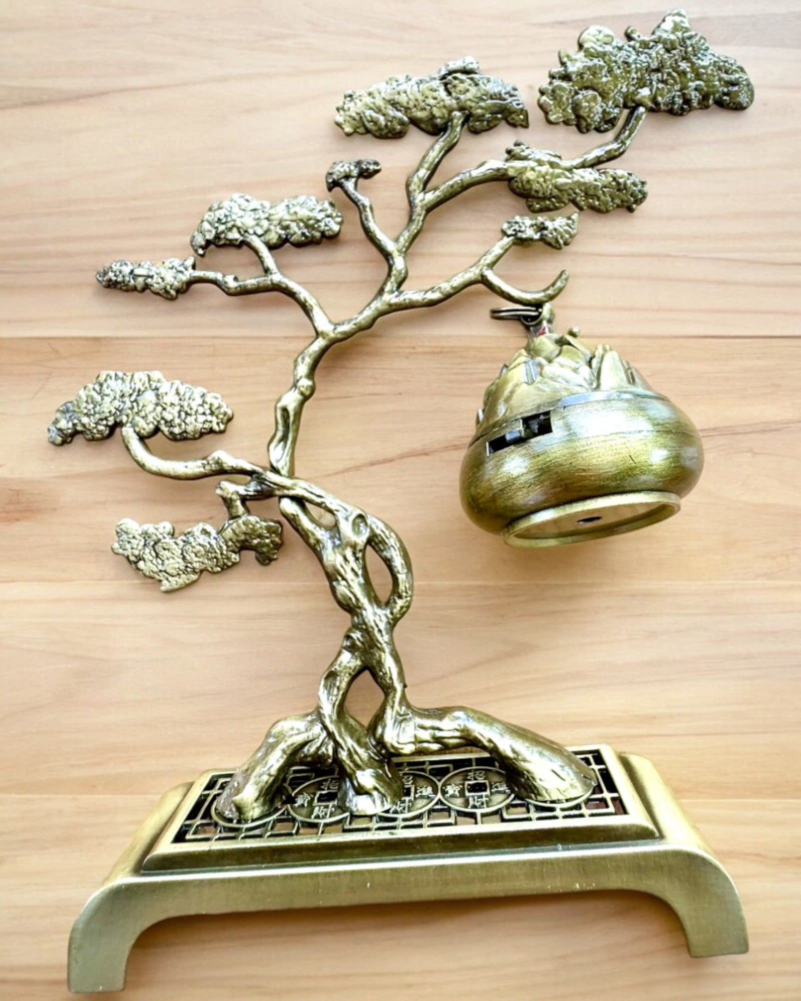 Elegáns Fém Bonsai Füstölőtartó - személyre szabható gravírozással ajándékba