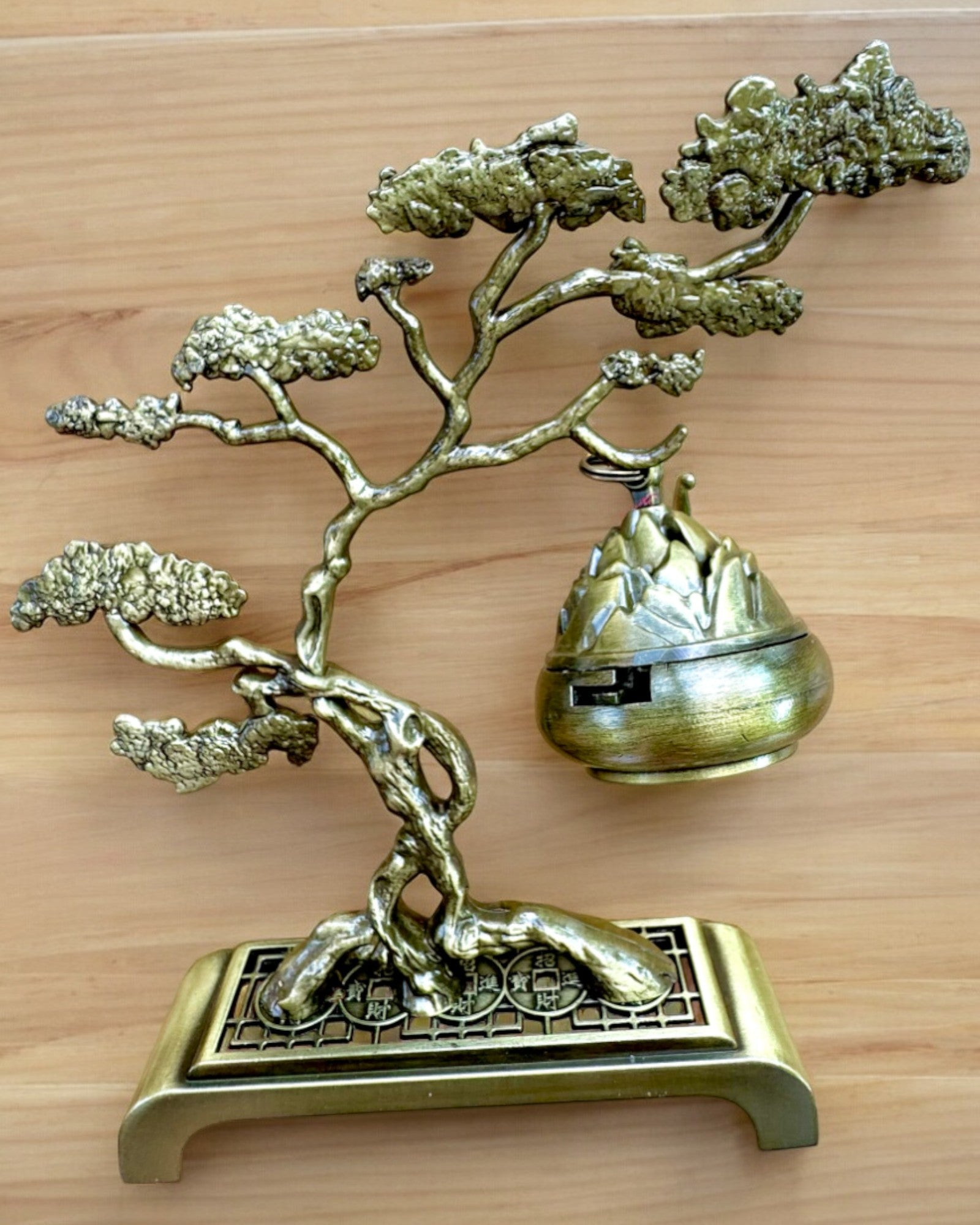 Elegáns Fém Bonsai Füstölőtartó - személyre szabható gravírozással ajándékba
