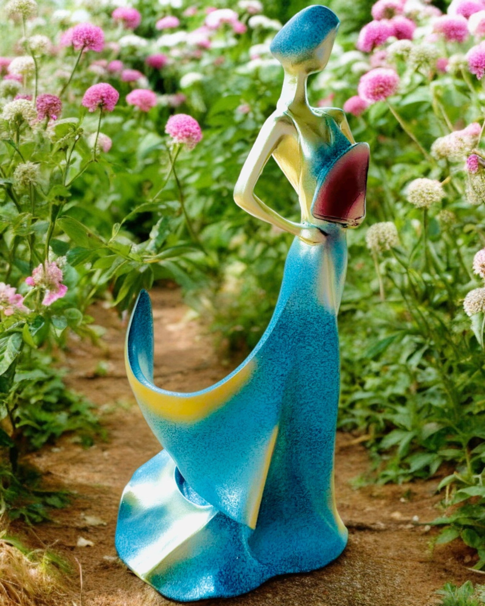 Elegáns Palacktartó - Hölgy Szobor - személyre szabható gravírozással, 2 választható változat