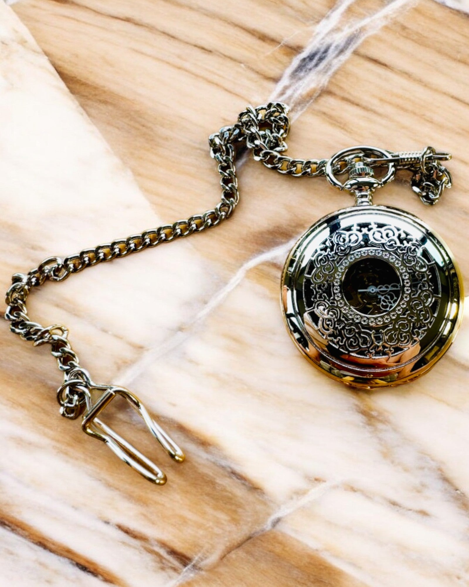 Zsebóra "Eterna Elegancia", személyre szabott ajándék, gravírozás. Ezüst színű