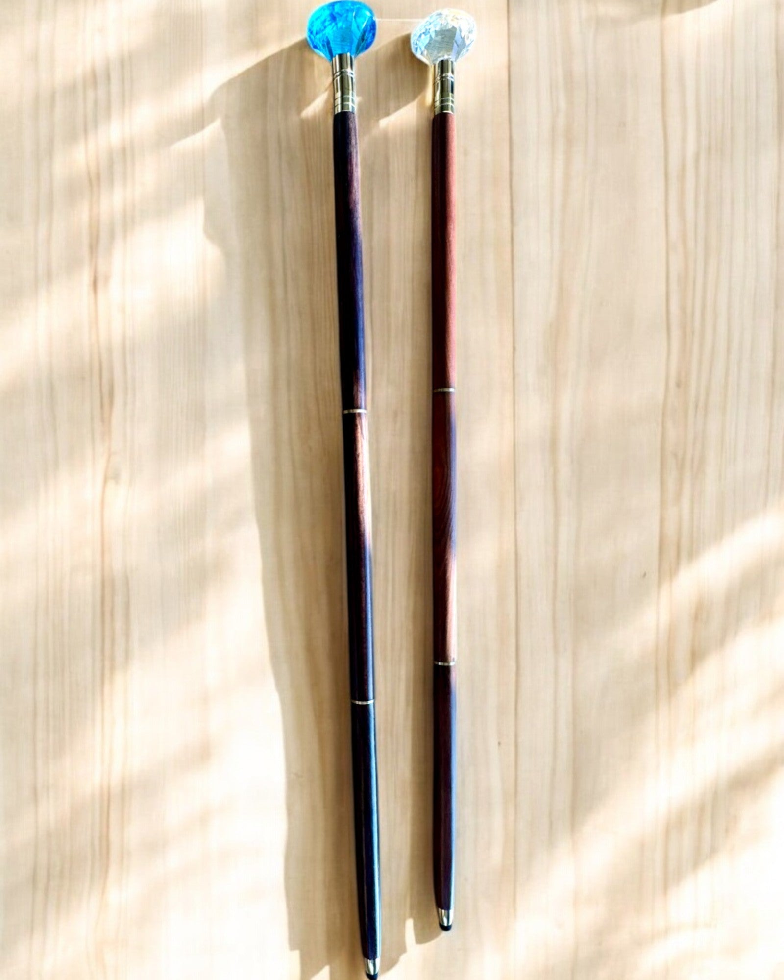 Sétabot "Gyémánt a bronzban" - Kézzel készített fa, gravírozási lehetőséggel