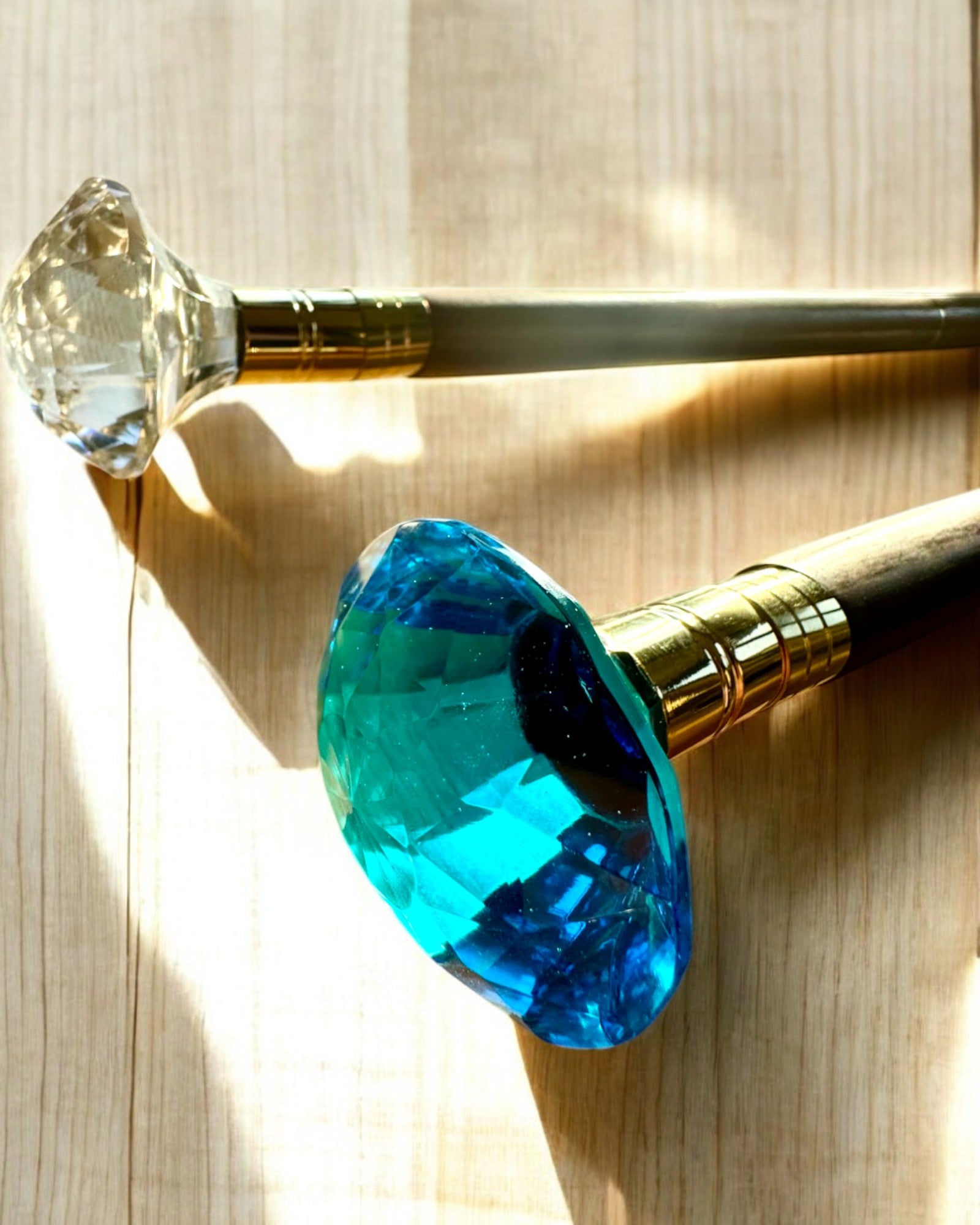 Sétabot "Gyémánt a bronzban" - Kézzel készített fa, gravírozási lehetőséggel