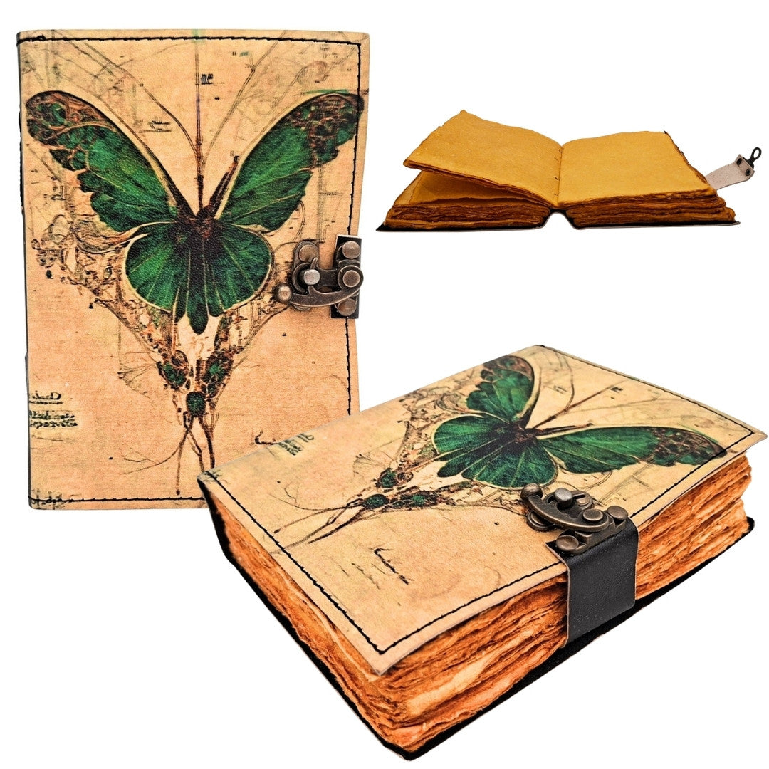 Notes Skórzany Retro Motyl z Grawerem