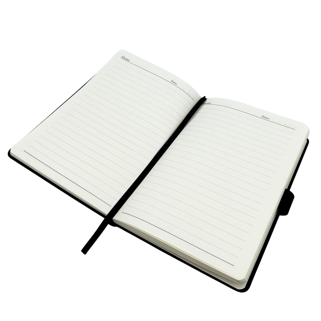 Elegancki Granatowy Skórzany Notes A5 z Długopisem i Personalizowanym Grawerem w Pudełku Prezentowym