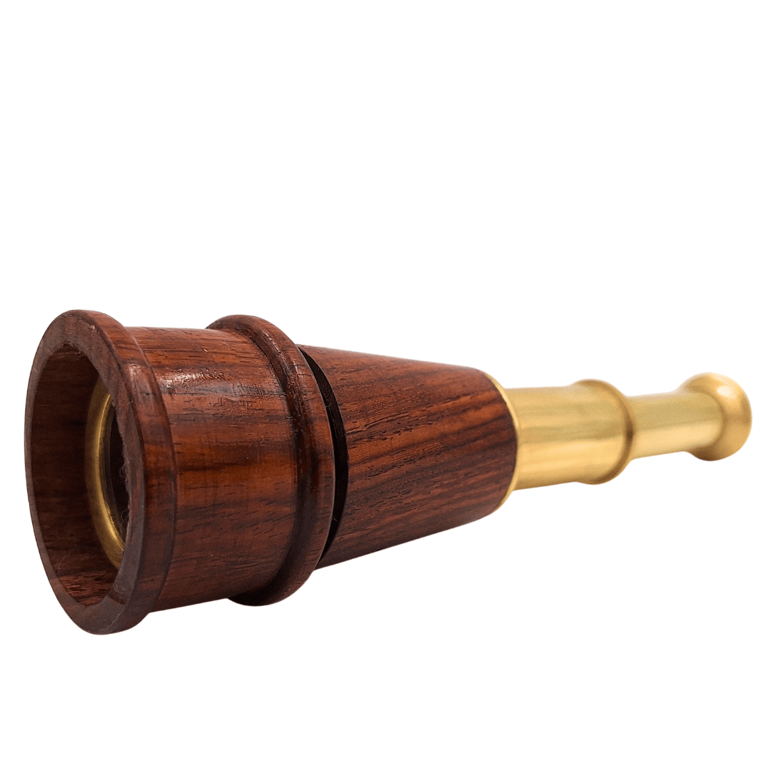 Luneta Mosiężno-Drewniana z Możliwością Personalizacji Grawerem na Eleganckiej Podstawie Drewnianej