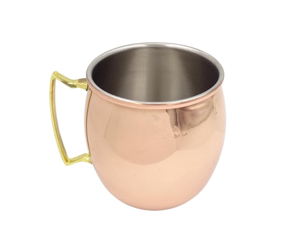 Miedziany Kubek ze Stali Nierdzewnej 304 500ml z Możliwością Personalizacji Grawerem - Idealny na Prezent - Wysokość 13,5 cm, Kolor Miedziany, Model MM7012