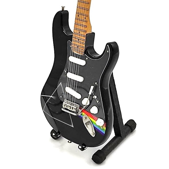 Pink Floyd mahagónifából készült, kézzel készített minigitár, 27,5 cm, személyre szabható gravírozási lehetőség, ideális ajándék zenerajongóknak