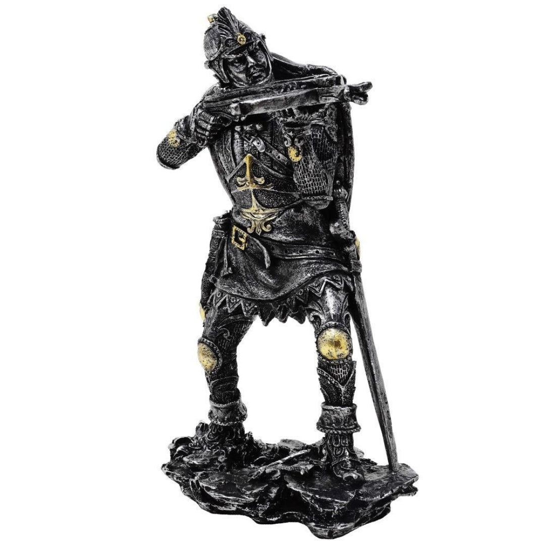Középkori lovagfigura számszeríjjal, 20cm, számszeríjász - retro ajándék - MC-23151