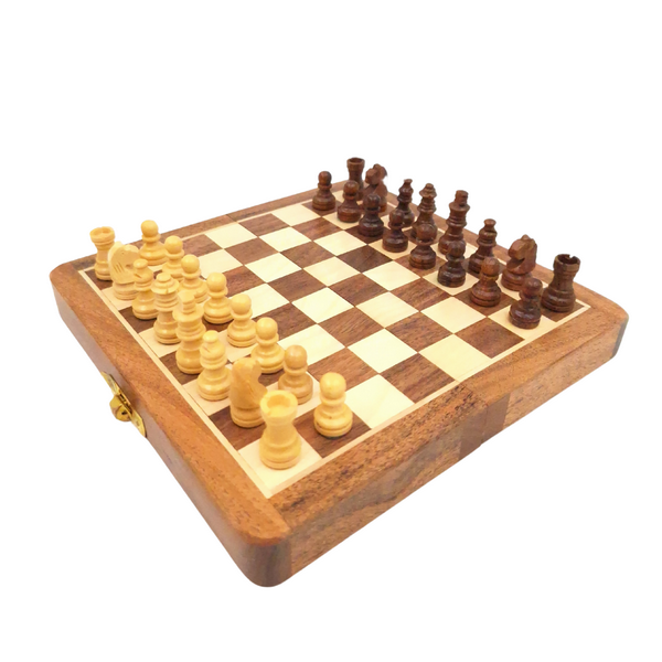 Mágneses fa sakk 17x17cm személyre szabott gravírozással