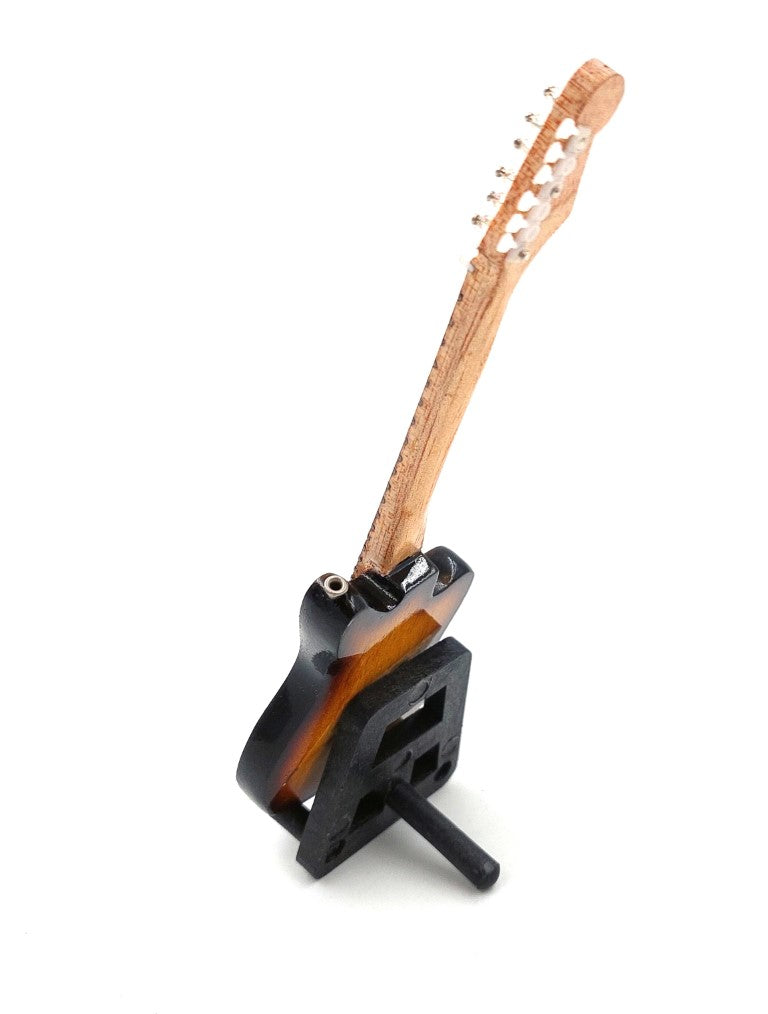 15cm-es minigitár Kurt Cobain stílusában, személyre szabható gravírozási lehetőséggel - barna mahagóni gitár ajándékba a grunge és a Nirvana rajongóinak