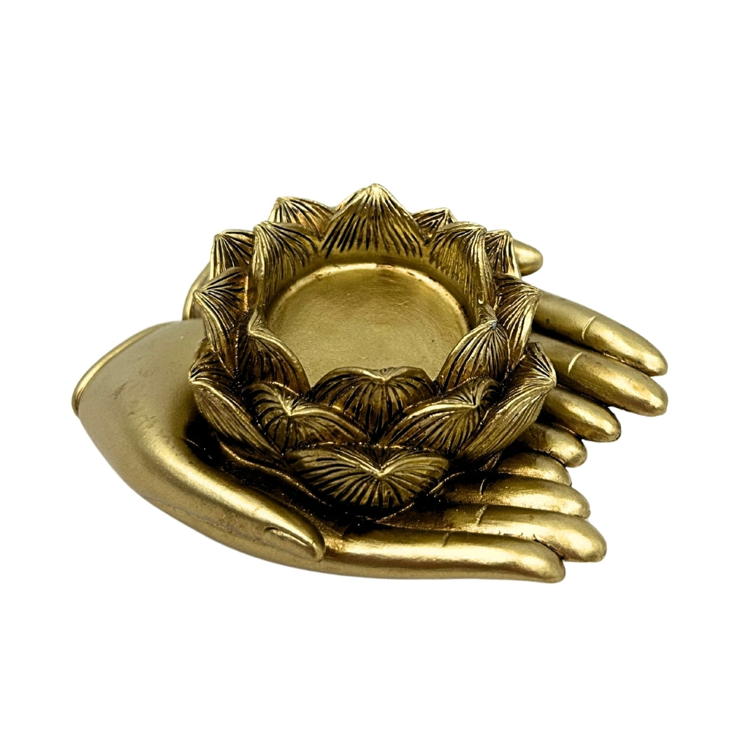Arany glamour tealight gyertyatartó személyre szabott gravírozási lehetőséggel – elegáns dekoratív lakberendezési elem 11,5 x 9,4 x 4,8 cm méretben, polyresinből