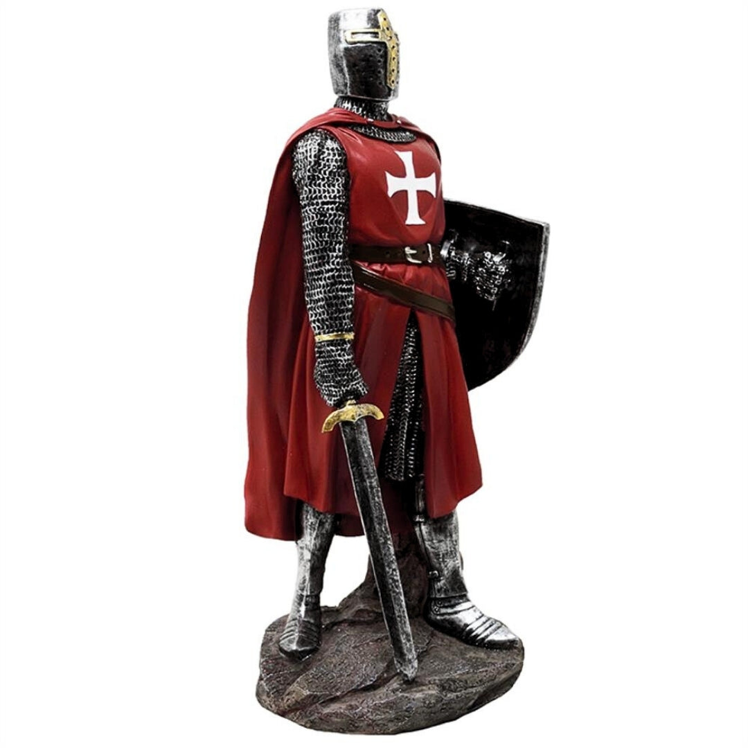 Keresztes lovag figura, 30 cm, polirezinből, gravírozással személyre szabható