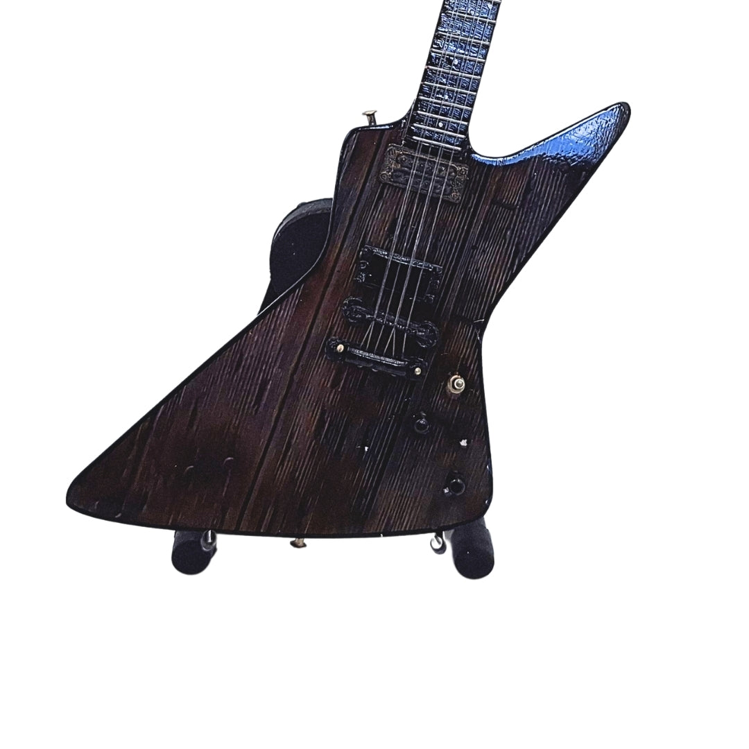 Mini Gitara Metallica James Hetfield MGT-8860 z Grawerem - Mahoniowa Dekoracja 27,5 cm na Prezent dla Fanów Rocka i Kolekcjonerów