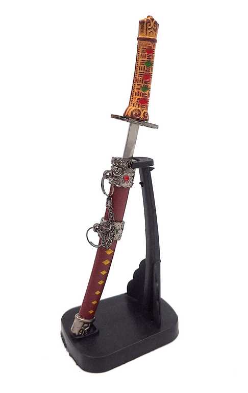 Katana - SW-199 papírvágó kés, személyre szabható gravírozással, ideális ajándék, magassága 18 cm, dekoratív hüvellyel együtt