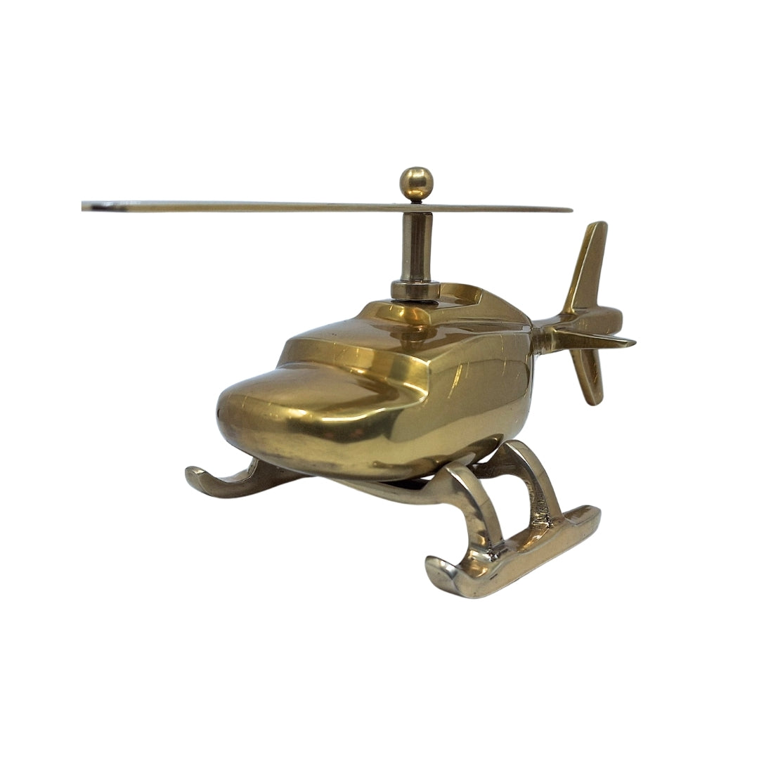 Metalowy model helikoptera z możliwością personalizacji grawerem – złoty, 32 cm
