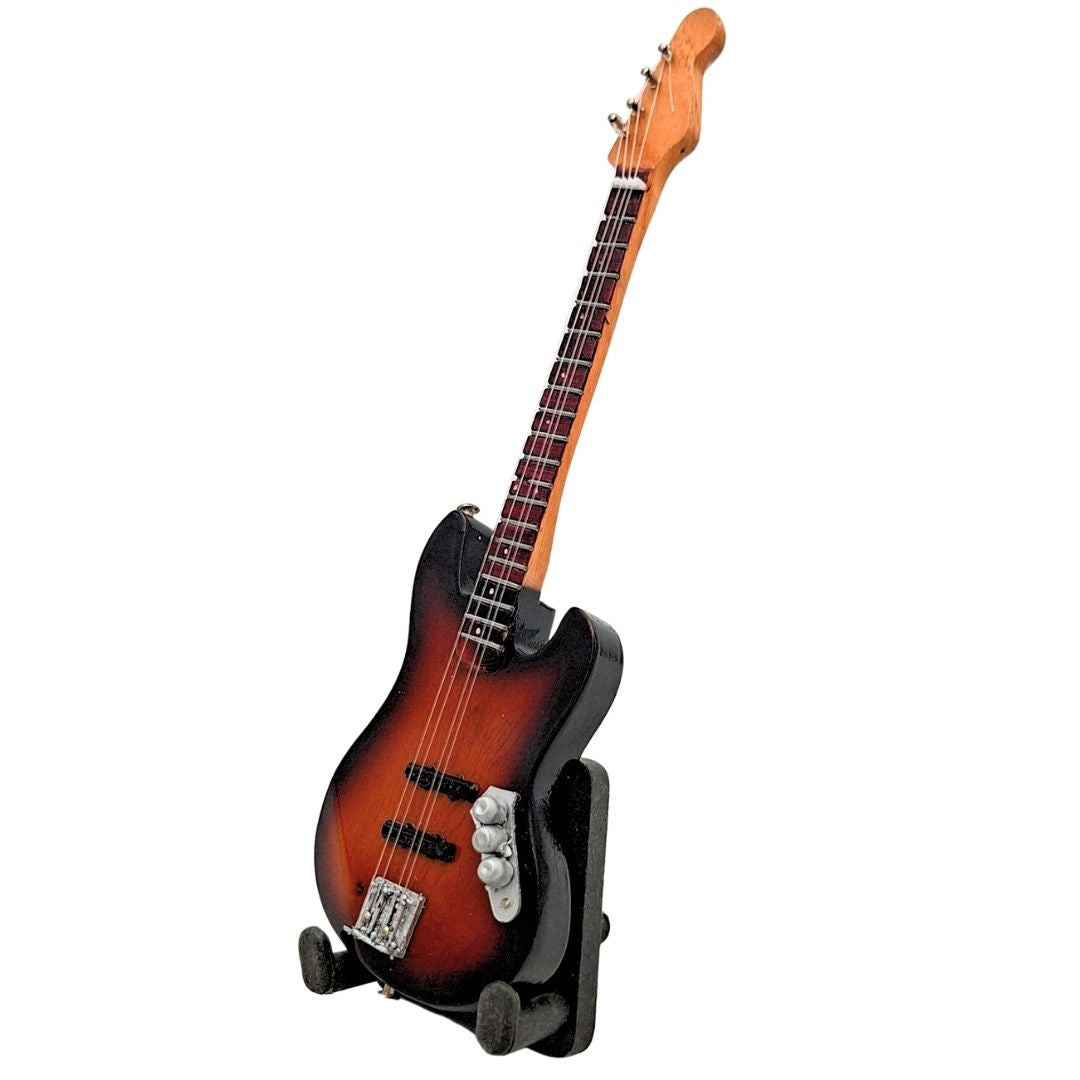 Mini dekoratív gitár 15 cm állványon, gravírozással személyre szabható