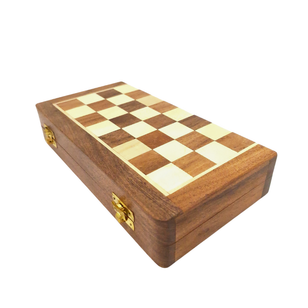 Mágneses fa sakk 25x25 cm gravírozással történő személyre szabási lehetőséggel
