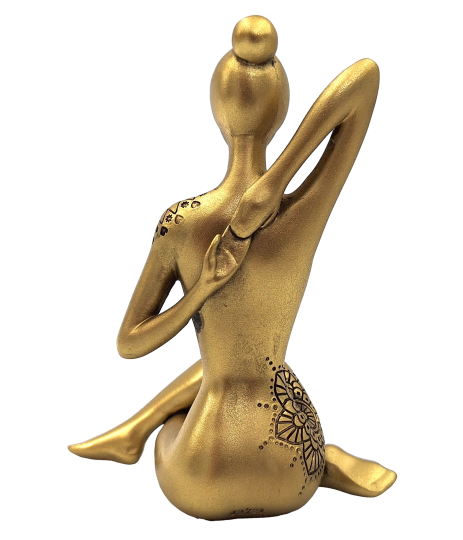 Arany Yoga dekorációs szobrocska személyre szabható gravírozással