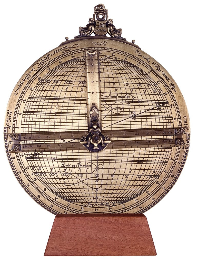 Rojas H34 sárgaréz asztrolábium gravírozással személyre szabható kivitelben – átmérő 20 cm, elegáns ajándék bármilyen alkalomra, kézzel készített reneszánsz stílusú navigációs és csillagászati eszköz