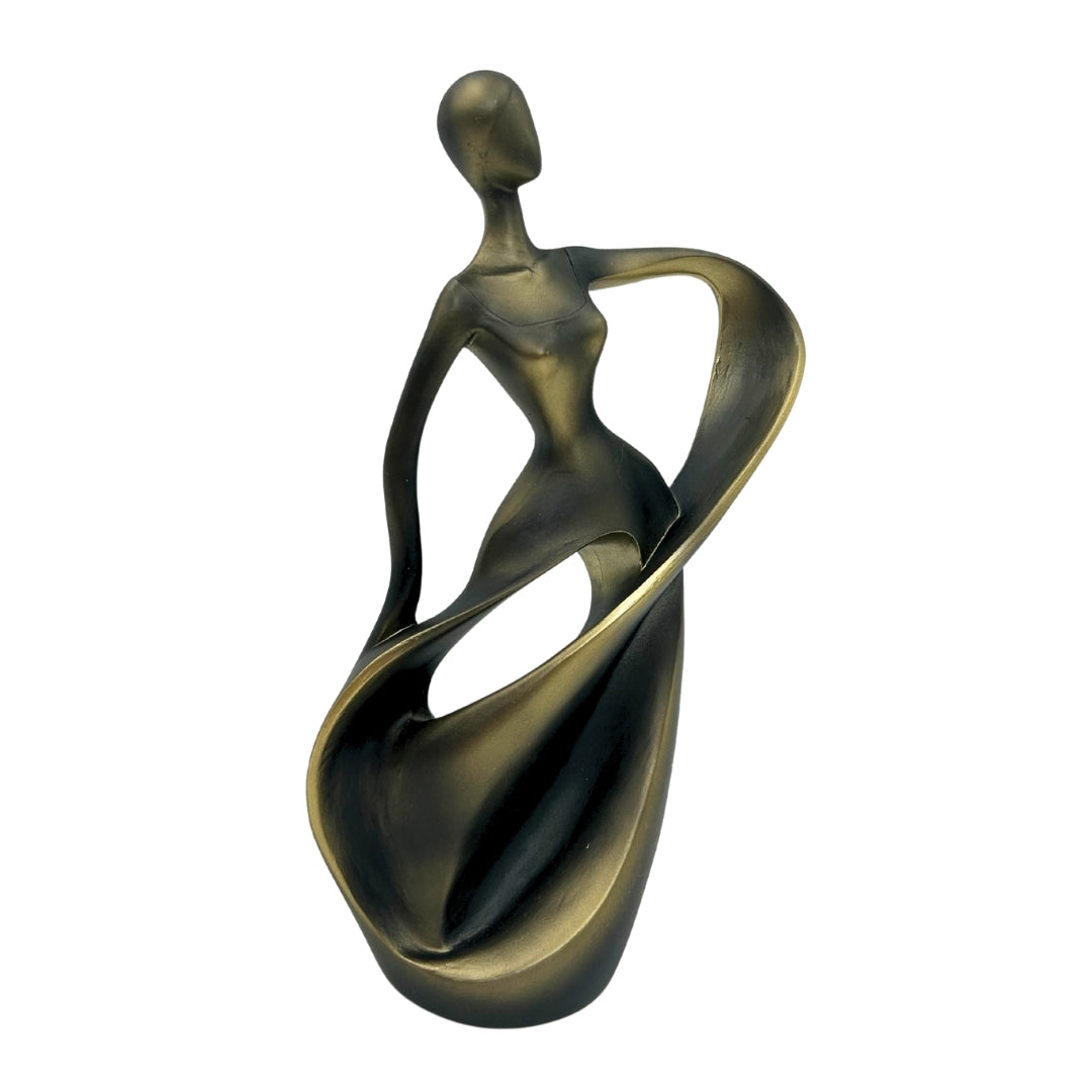 Antik arany táncosnő figura 24cm, személyre szabott gravírozási lehetőséggel