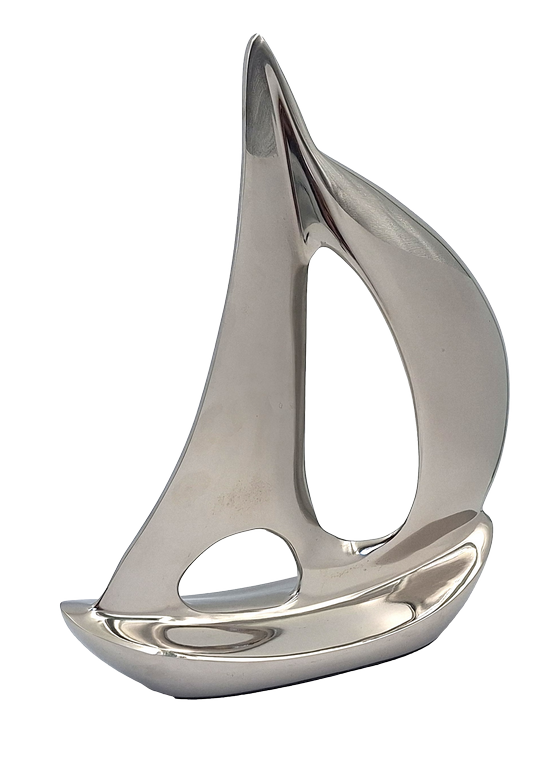 Elegáns fém jachtmodell, 36 cm, személyre szabható gravírozással