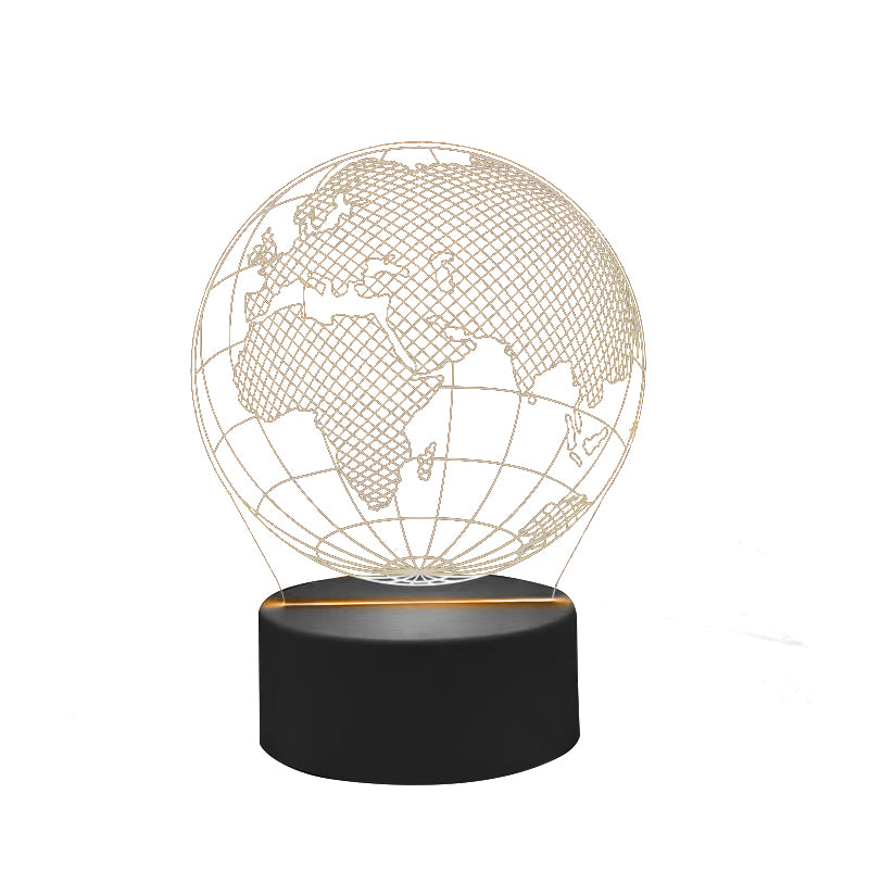 LED Földgömb lámpa 7 fényszínnel, gravírozással személyre szabható, ideális ajándék utazóknak, magasság 17 cm, USB-kábel