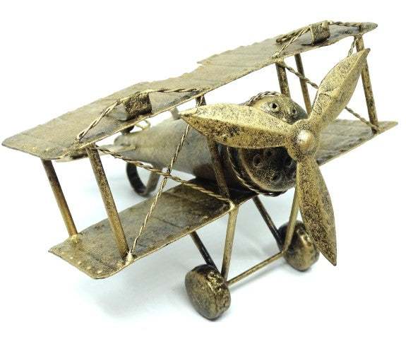 NC1389 retró kétfedelű repülőgép fémből, személyre szabható gravírozással