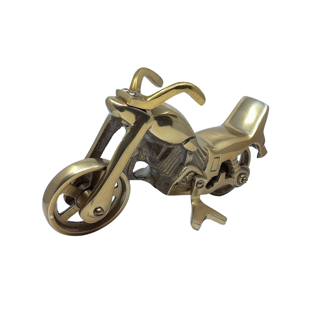 N-2784 motorkerékpár-modell személyre szabható gravírozási lehetőséggel – antik sárgaréz, 23 x 14 cm