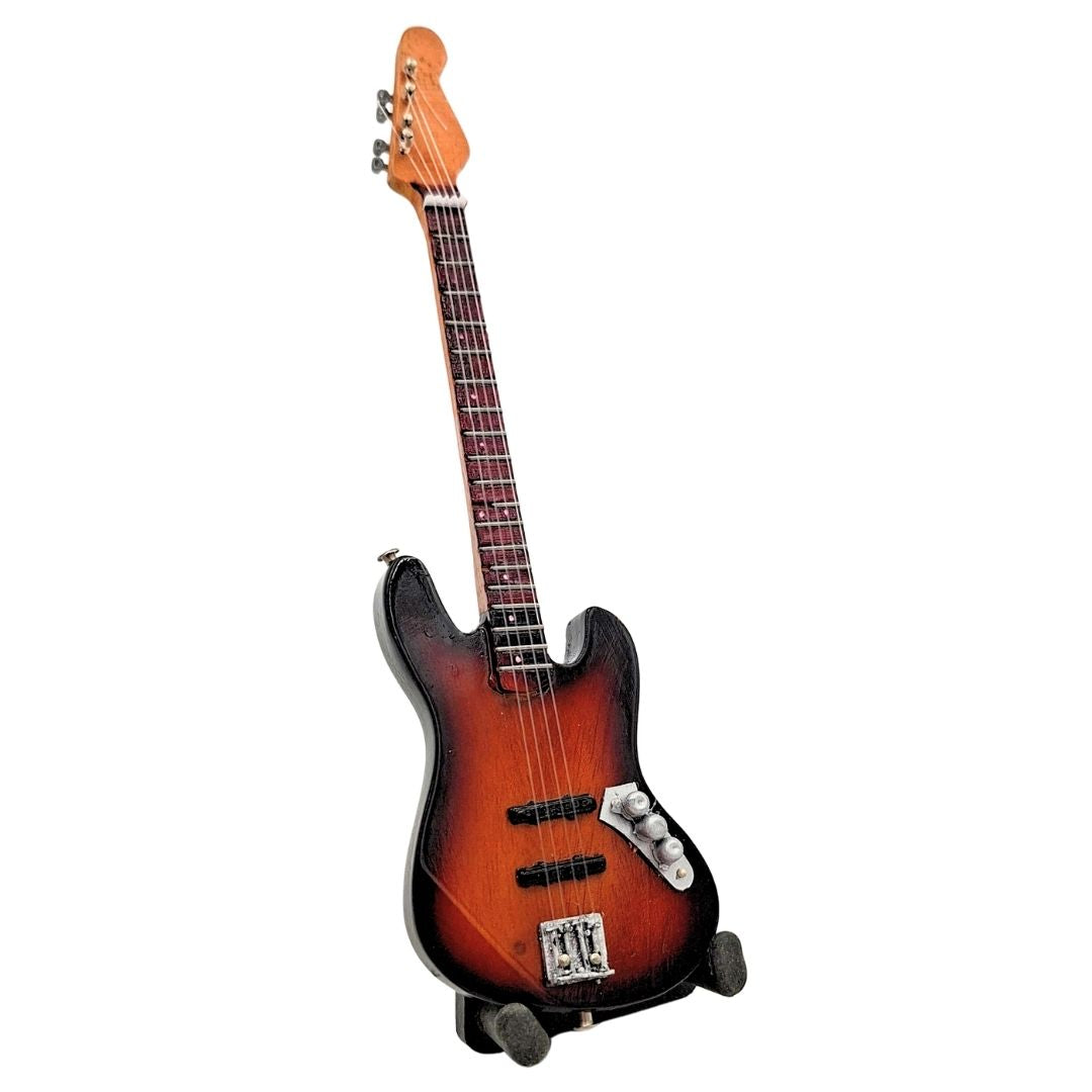 Mini dekoratív gitár 15 cm állványon, gravírozással személyre szabható
