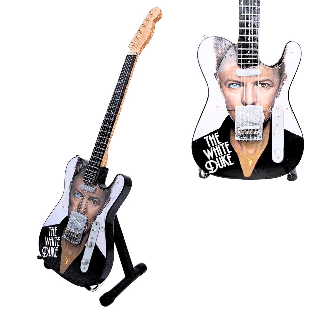 David Bowie MGT-8976 gyűjtői mini gitár gravírozással