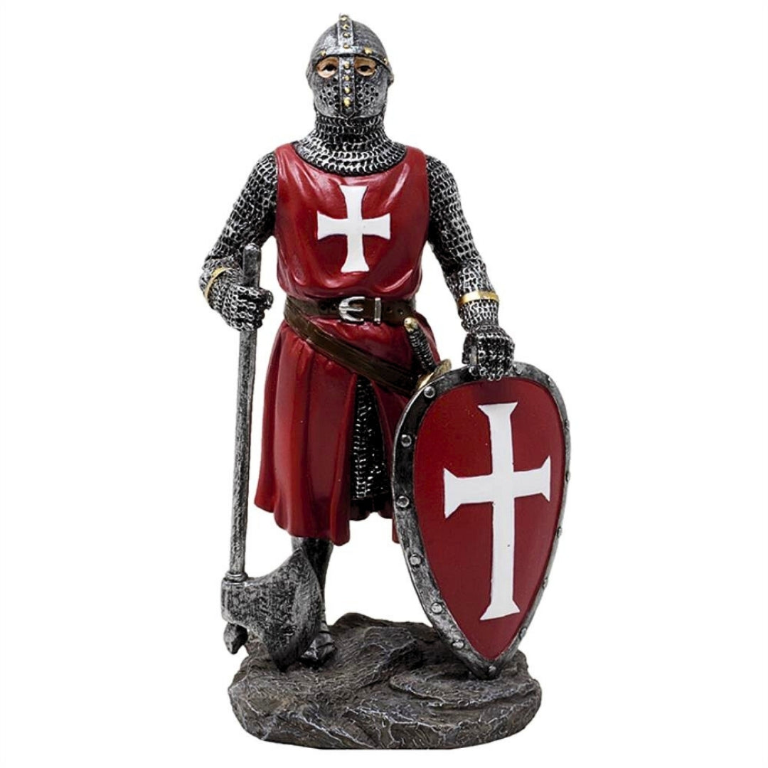 Keresztes lovag figura 18,5 cm, polirezinből, gravírozással személyre szabható