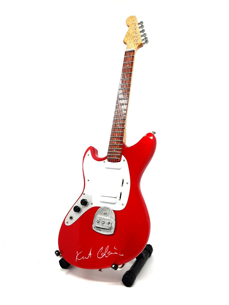 Kurt Cobain Nirvana mini gitár MGT-0277, gravírozással személyre szabható
