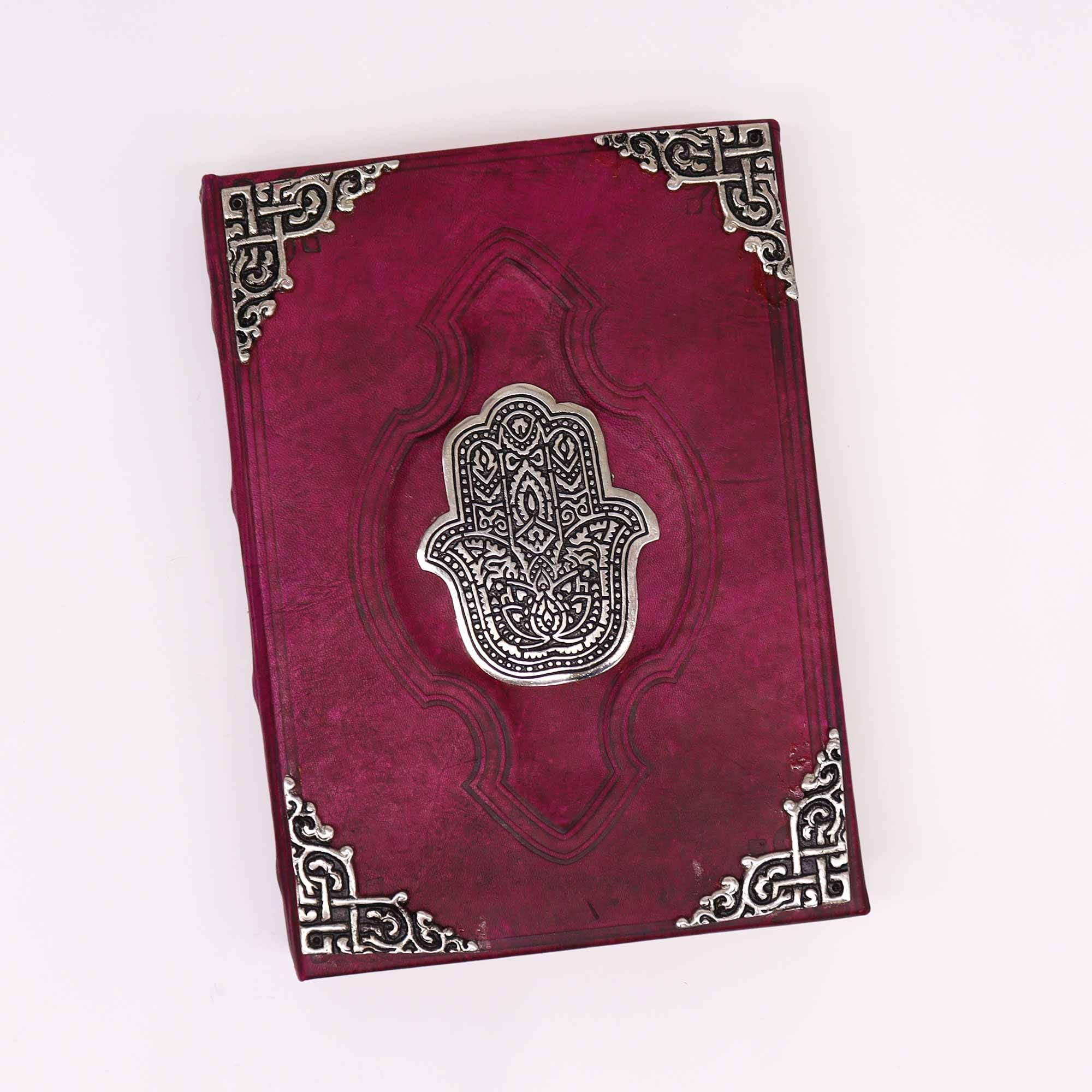 Hefty Red Tan Book z dekoracją Hamsa