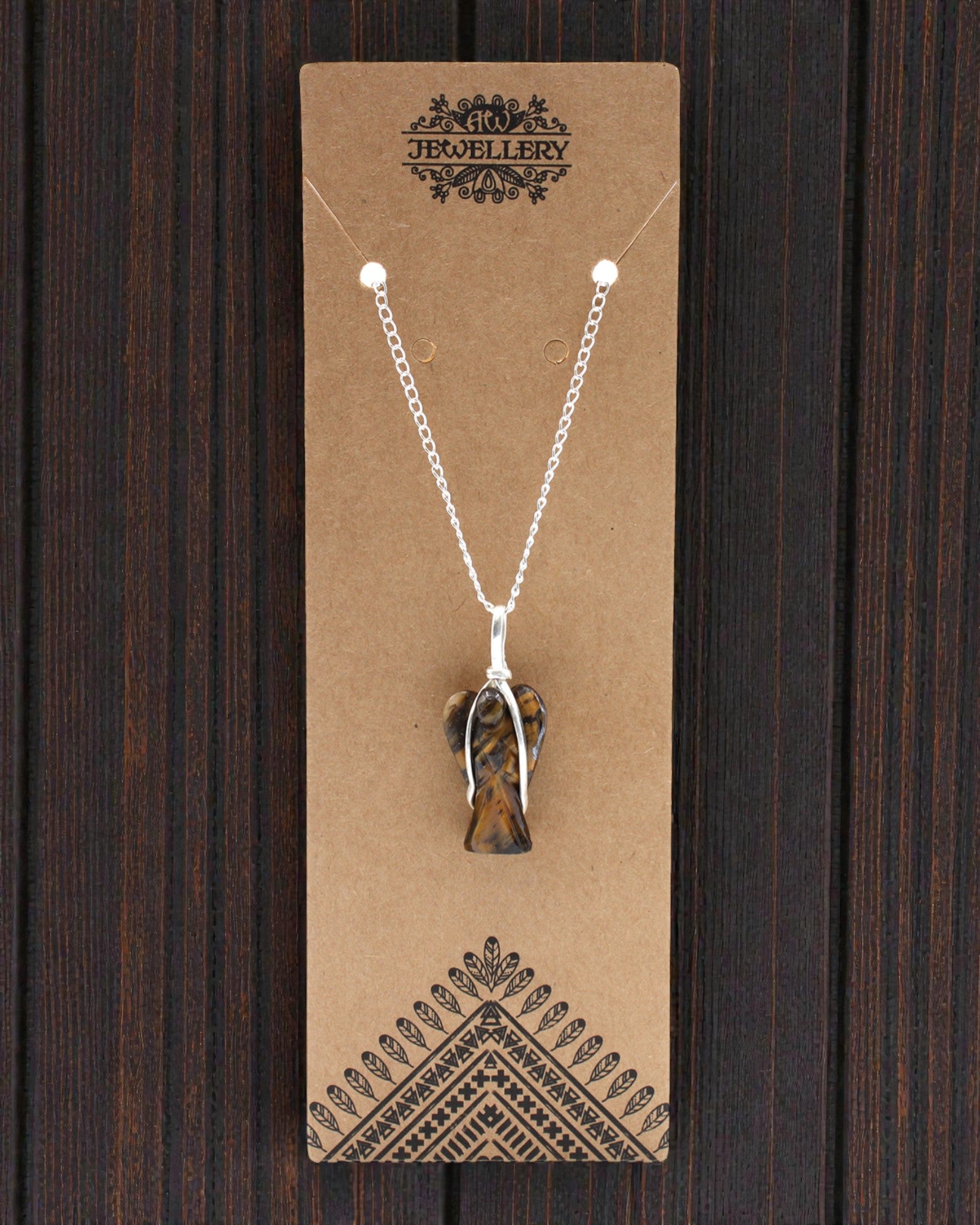 Őrző szellem – tigrisszemkőből készült őrangyal medál