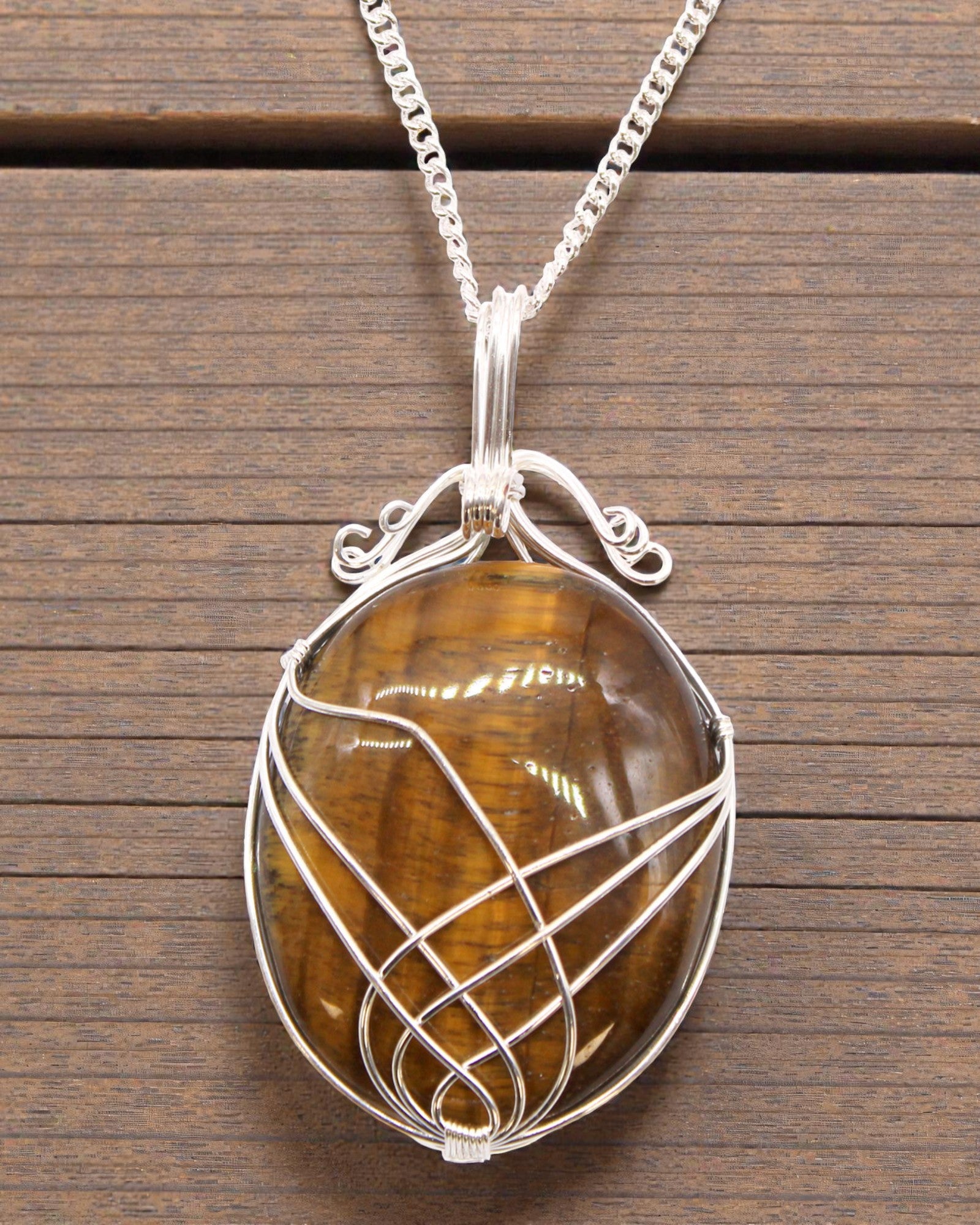 Az erő fonata – Kézzel fonott tigrisszem nyaklánc