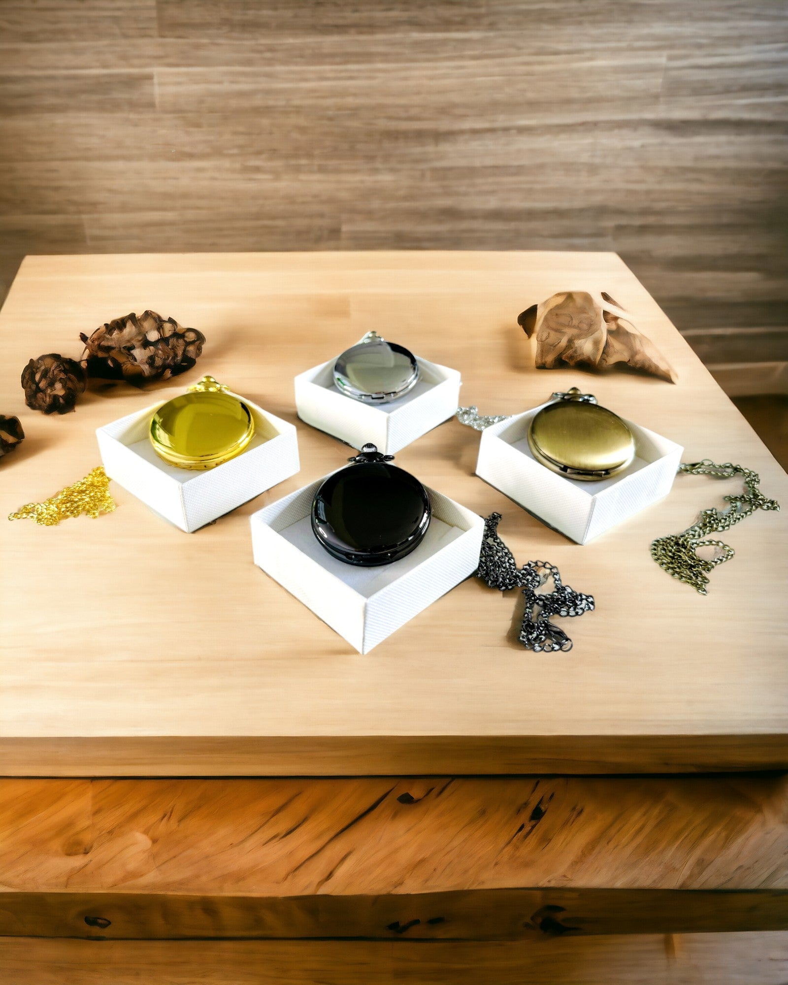 Személyre szabható vintage stílusú zsebóra - matt arany